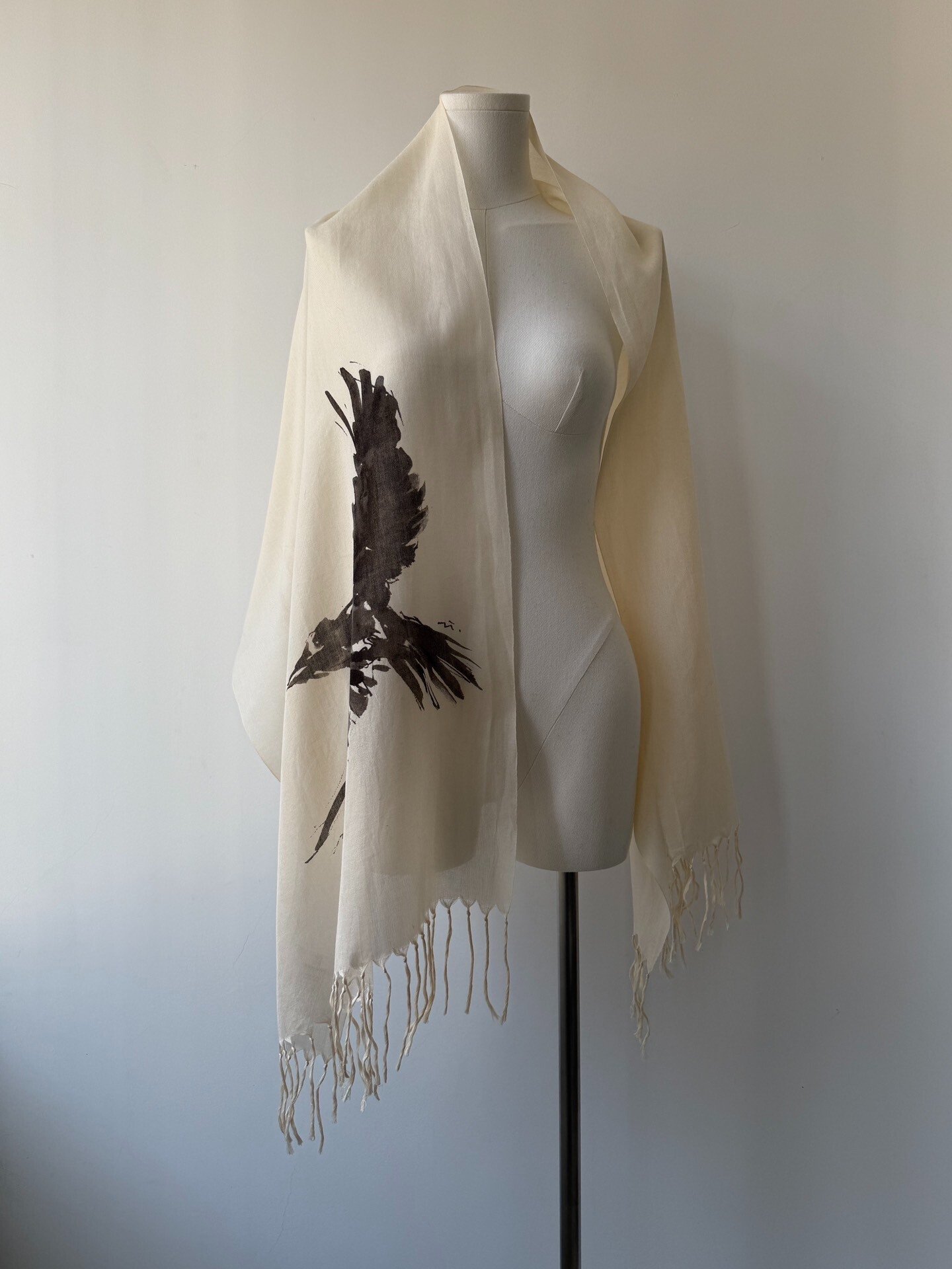 Yohji Yamamoto Y's Ink Crow Scarf