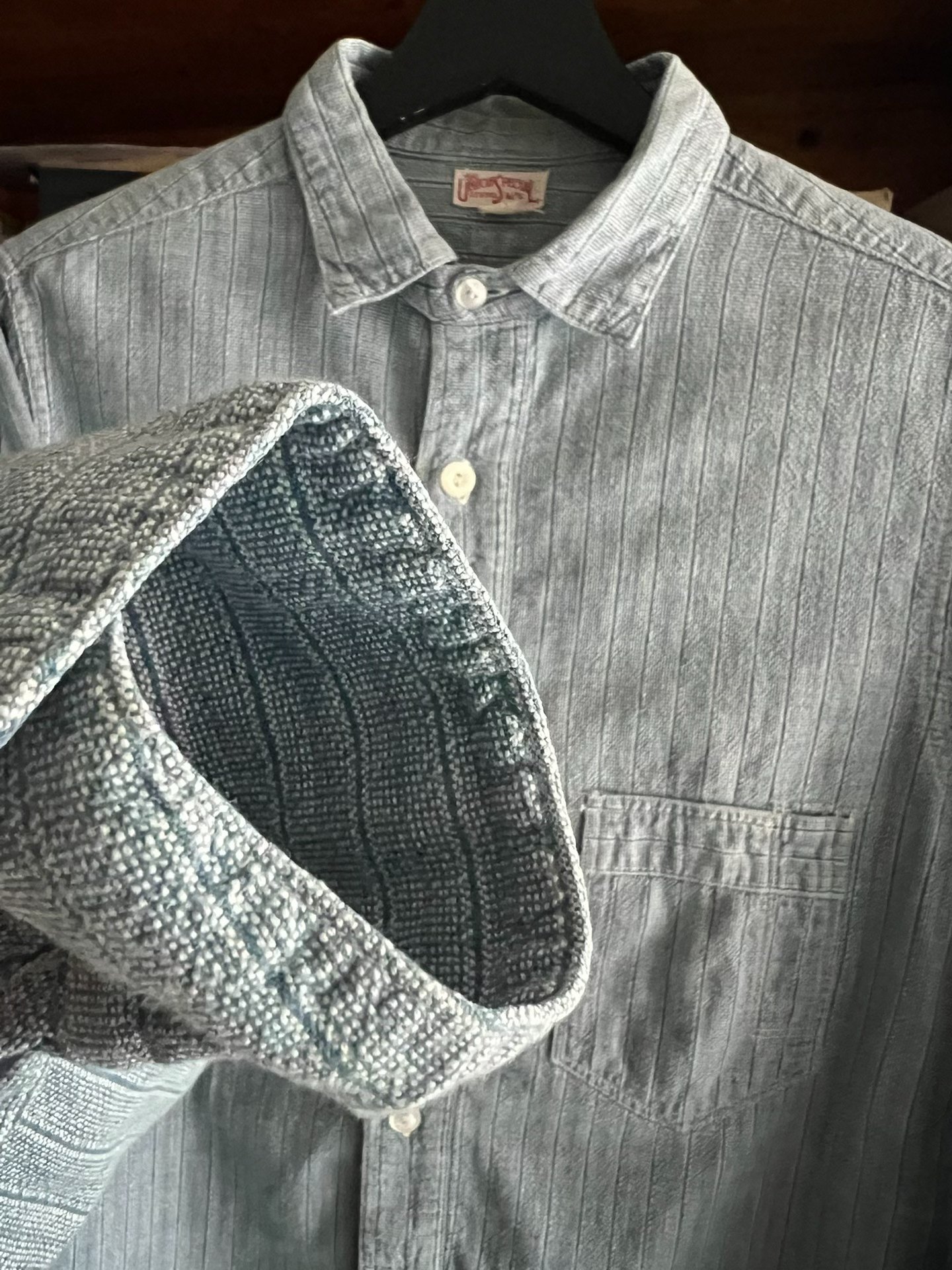 Freewheelers Vintage Striped Work Shirt — back