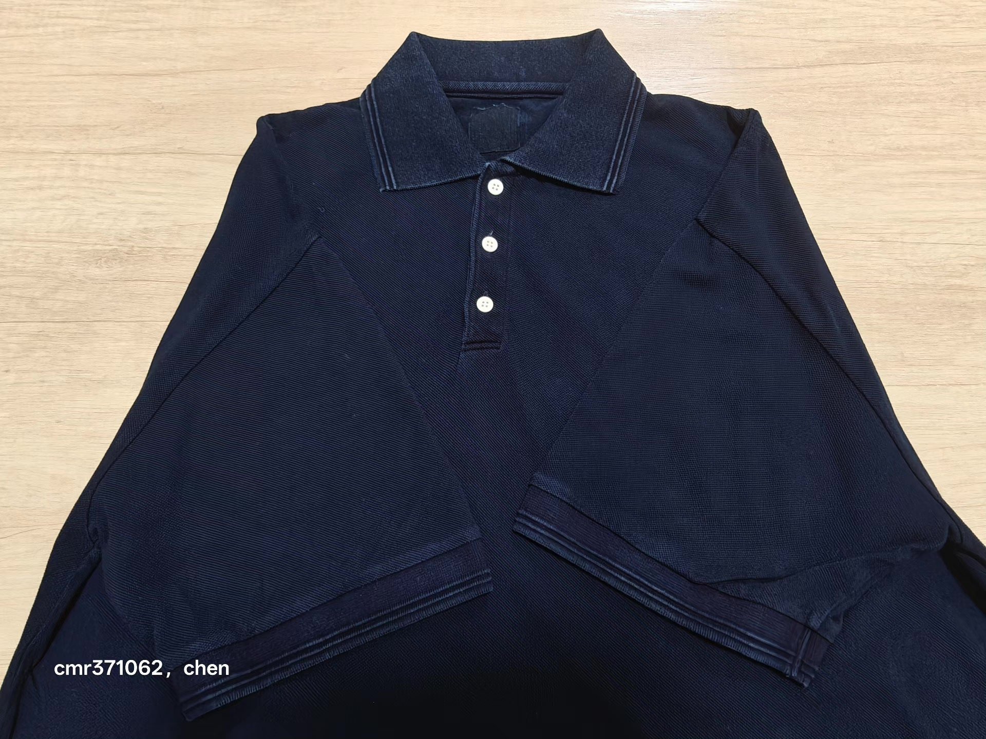 VISVIM 20 ICT Indigo Dye Jumbo Weller Polo — detail