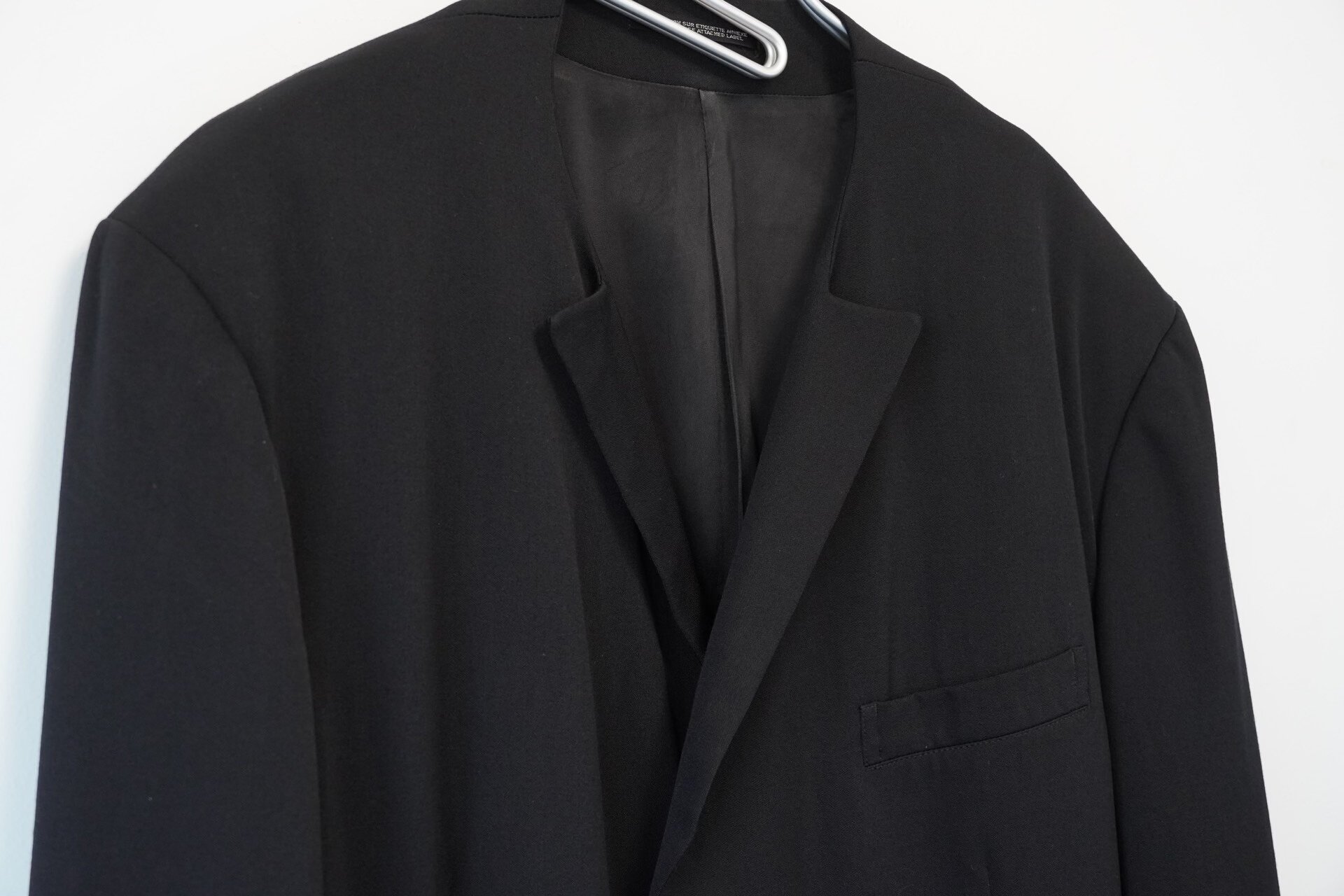 Yohji Yamamoto 96AW Half-Collar Wool Coat — detail