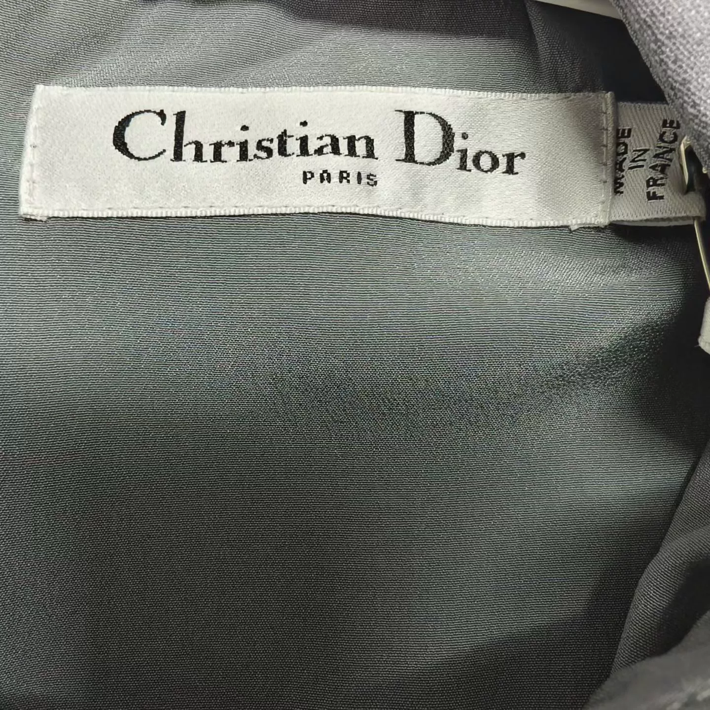 Christian Dior Sleeveless Gray Pleated Princess Dress — back