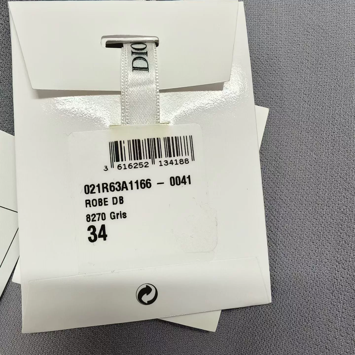 Christian Dior Sleeveless Gray Pleated Princess Dress — label