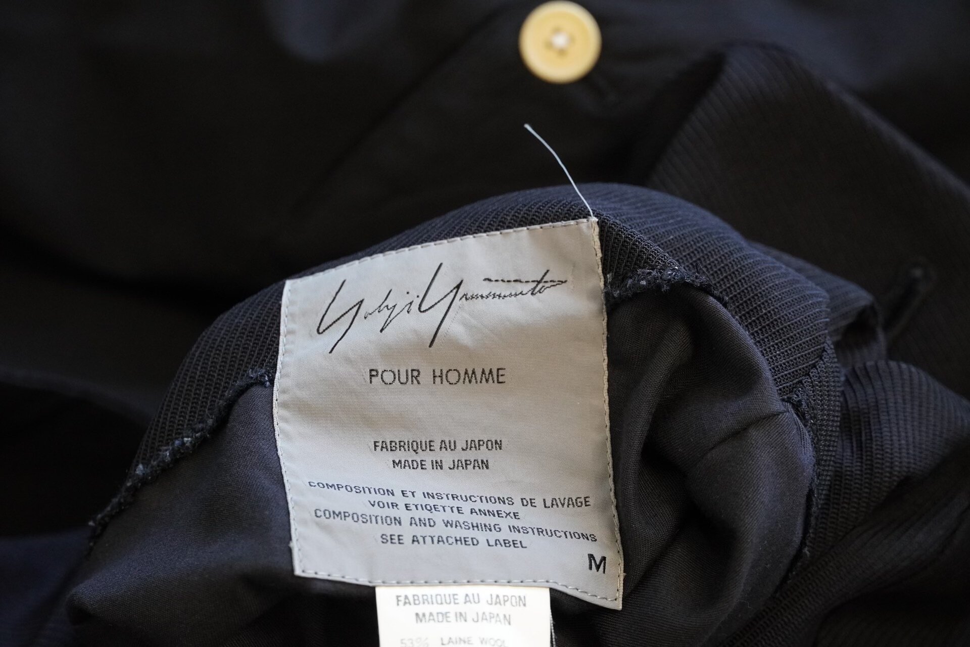 Yohji Yamamoto 99SS Double-Faced Jacket — label