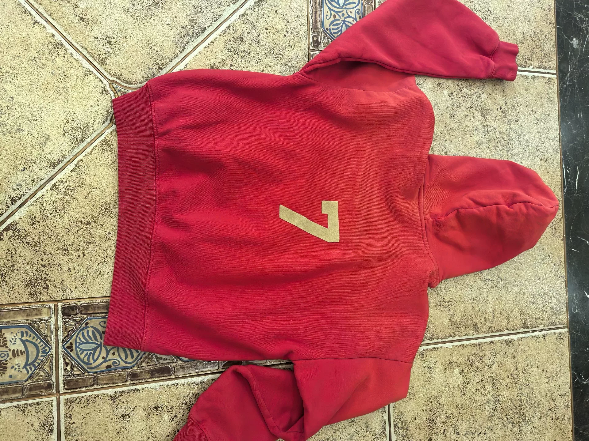 FOG Fear of God Season 7 Red Hoodie — front
