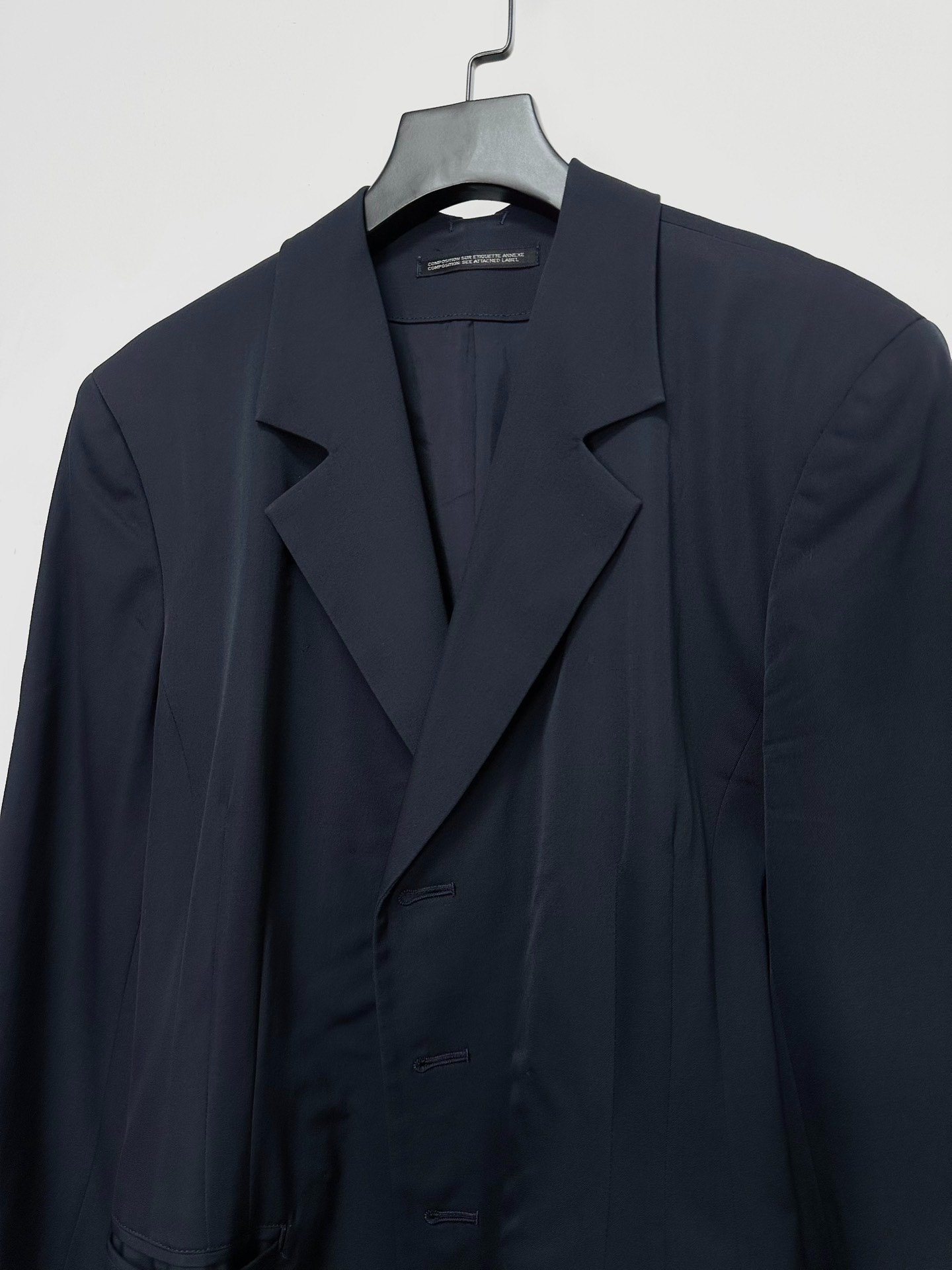 Yohji Yamamoto 80s Marumoji Deconstructed Jacket — label