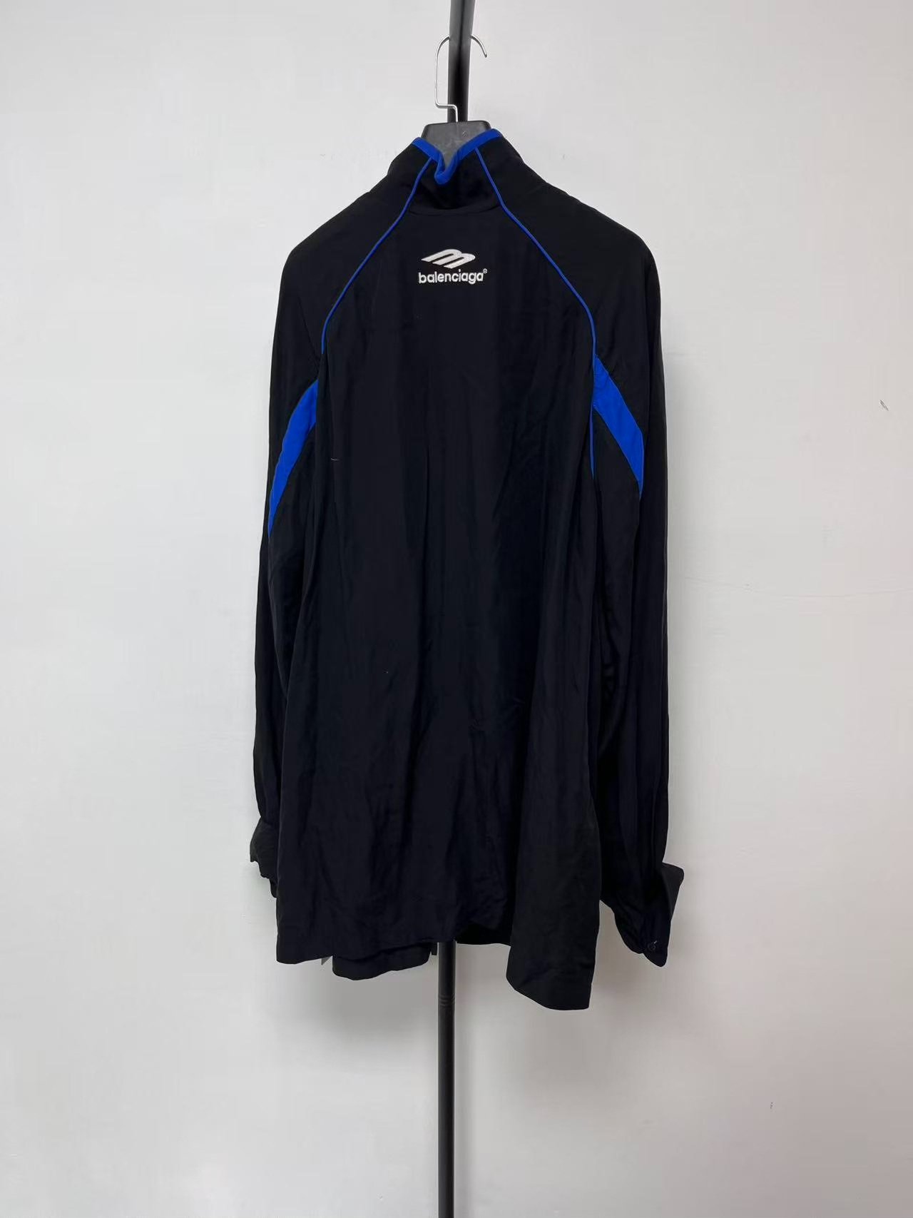 Balenciaga Logo Zip Stand Collar Jacket — front