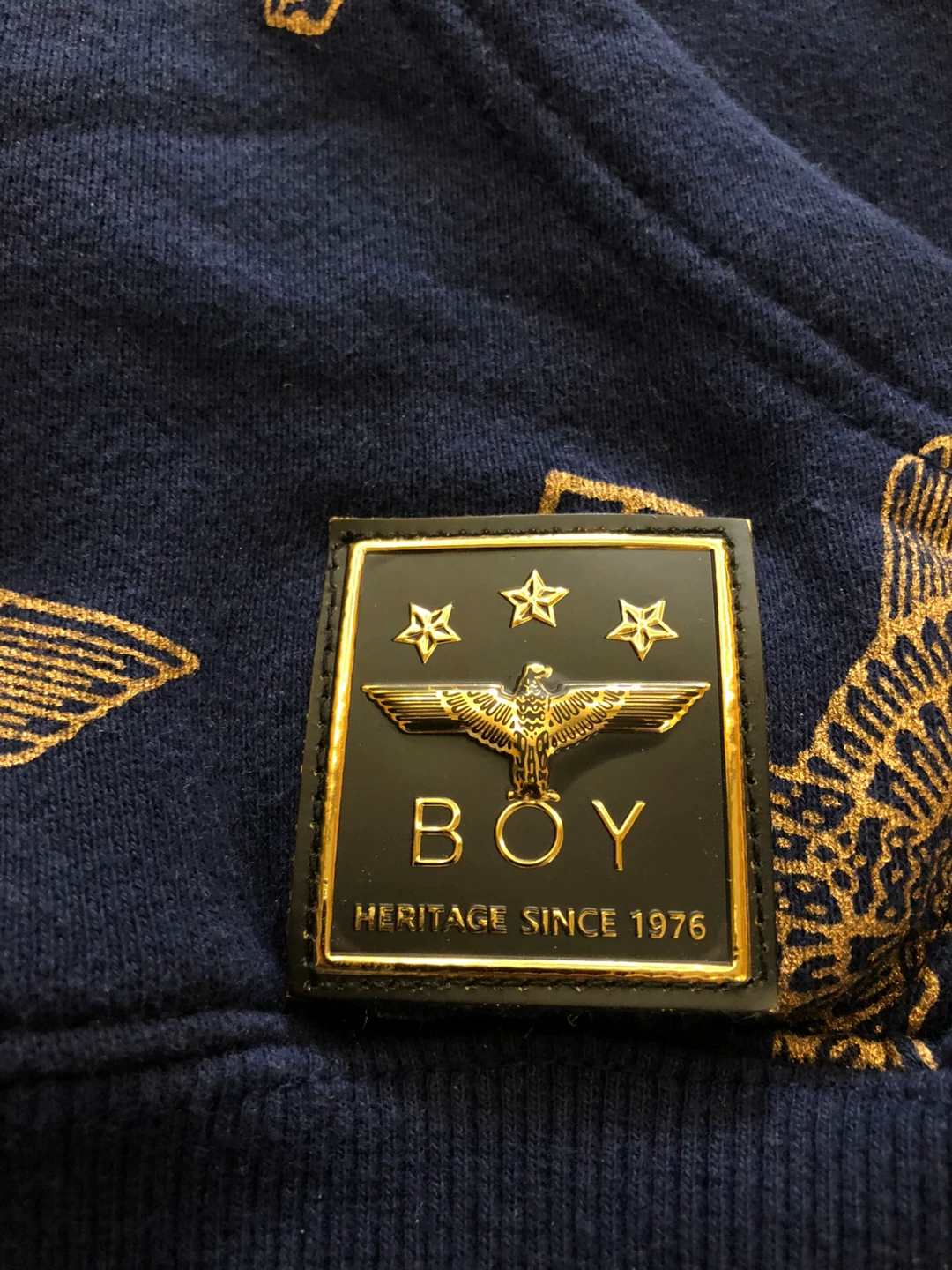 BOY Dark Blue Eagle All-Over Print Hoodie — back
