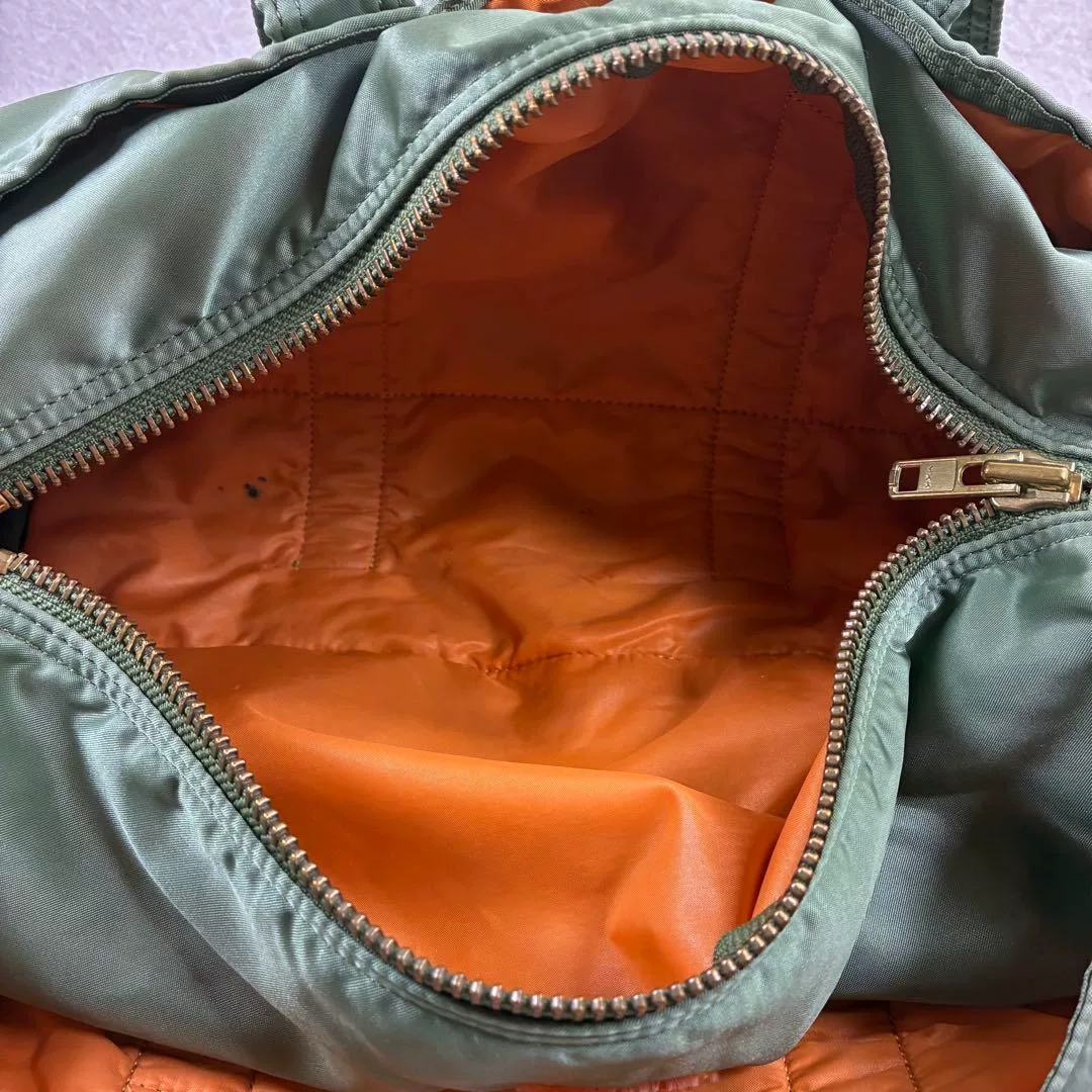Porter Boston Bag L Green Nylon — label