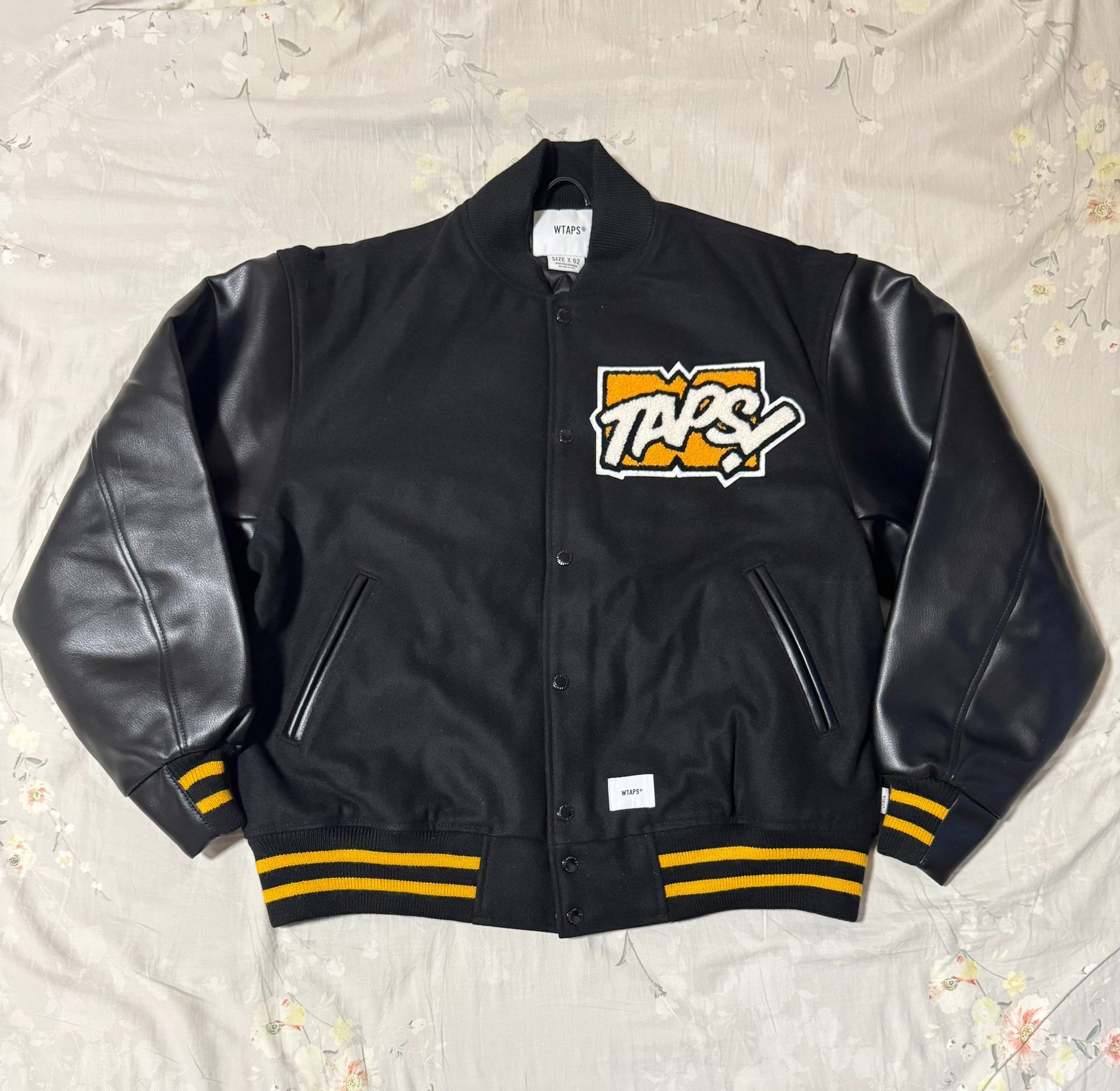 WTAPS 22AW Limited Leather Sleeve Baseball Jacket