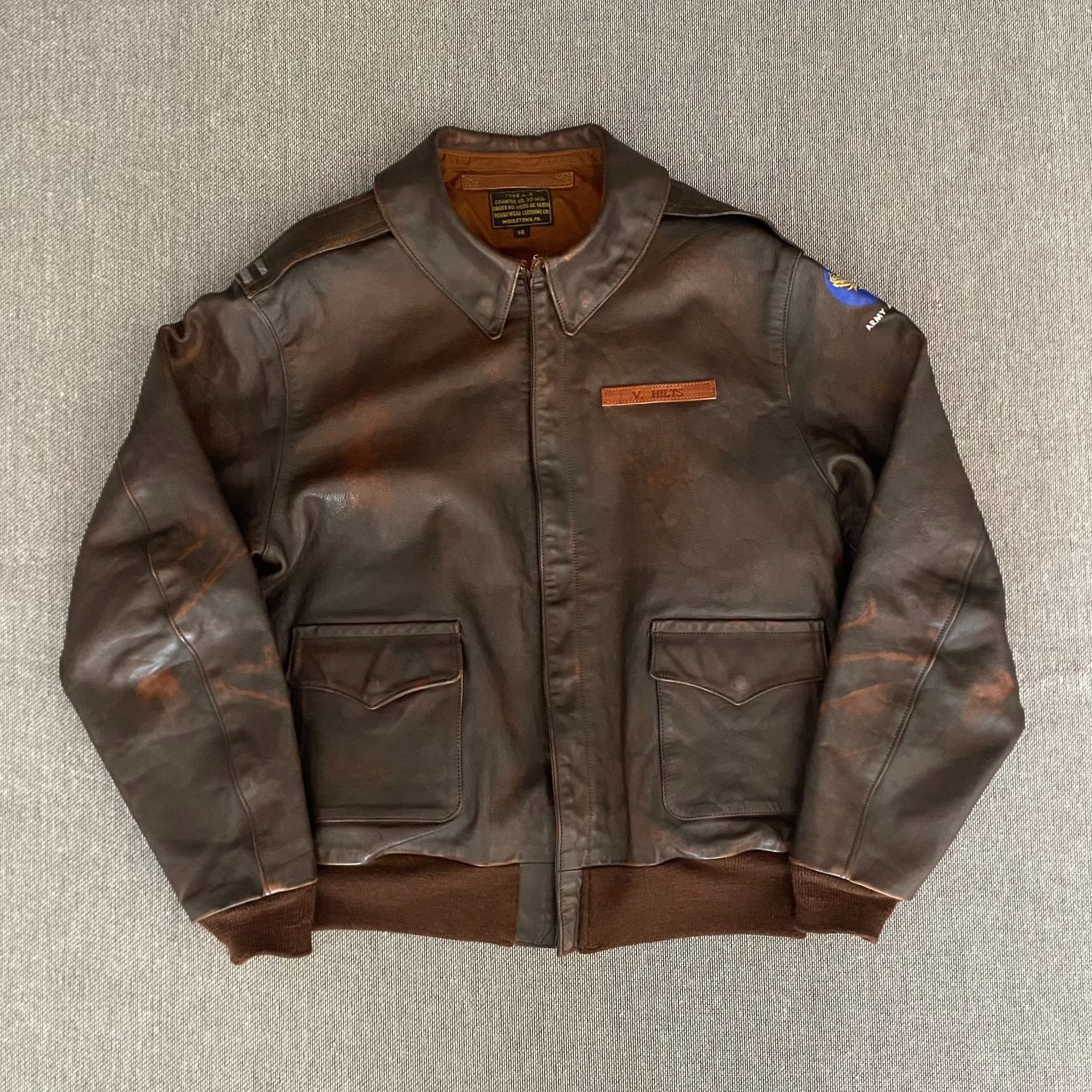 Eastman Distressed Horsehide A2 Flight Jacket