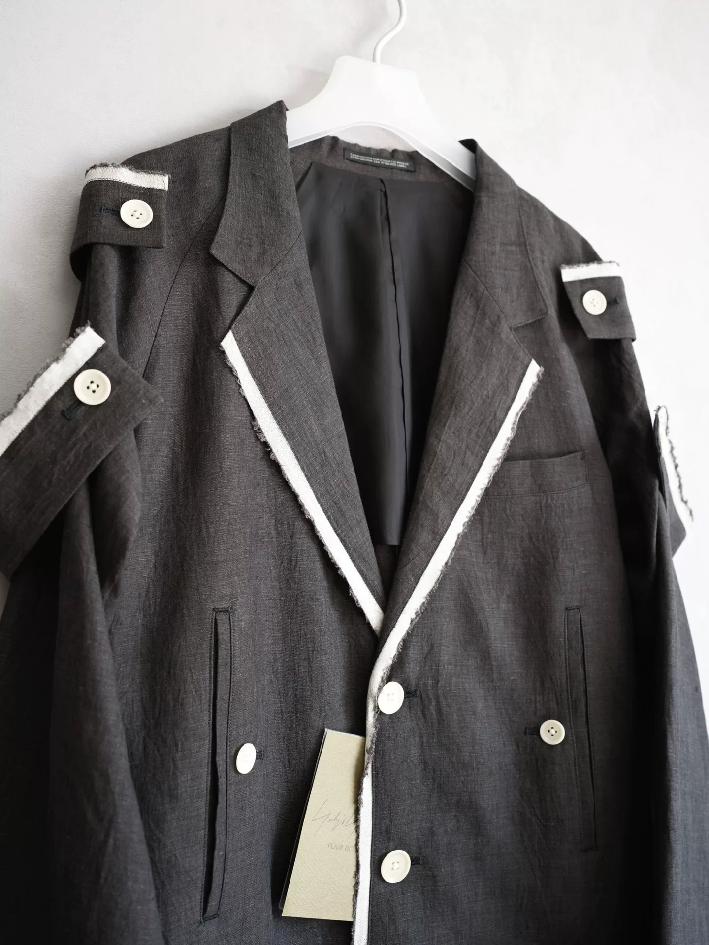 Yohji Yamamoto 24SS Epaulette Linen Coat — back