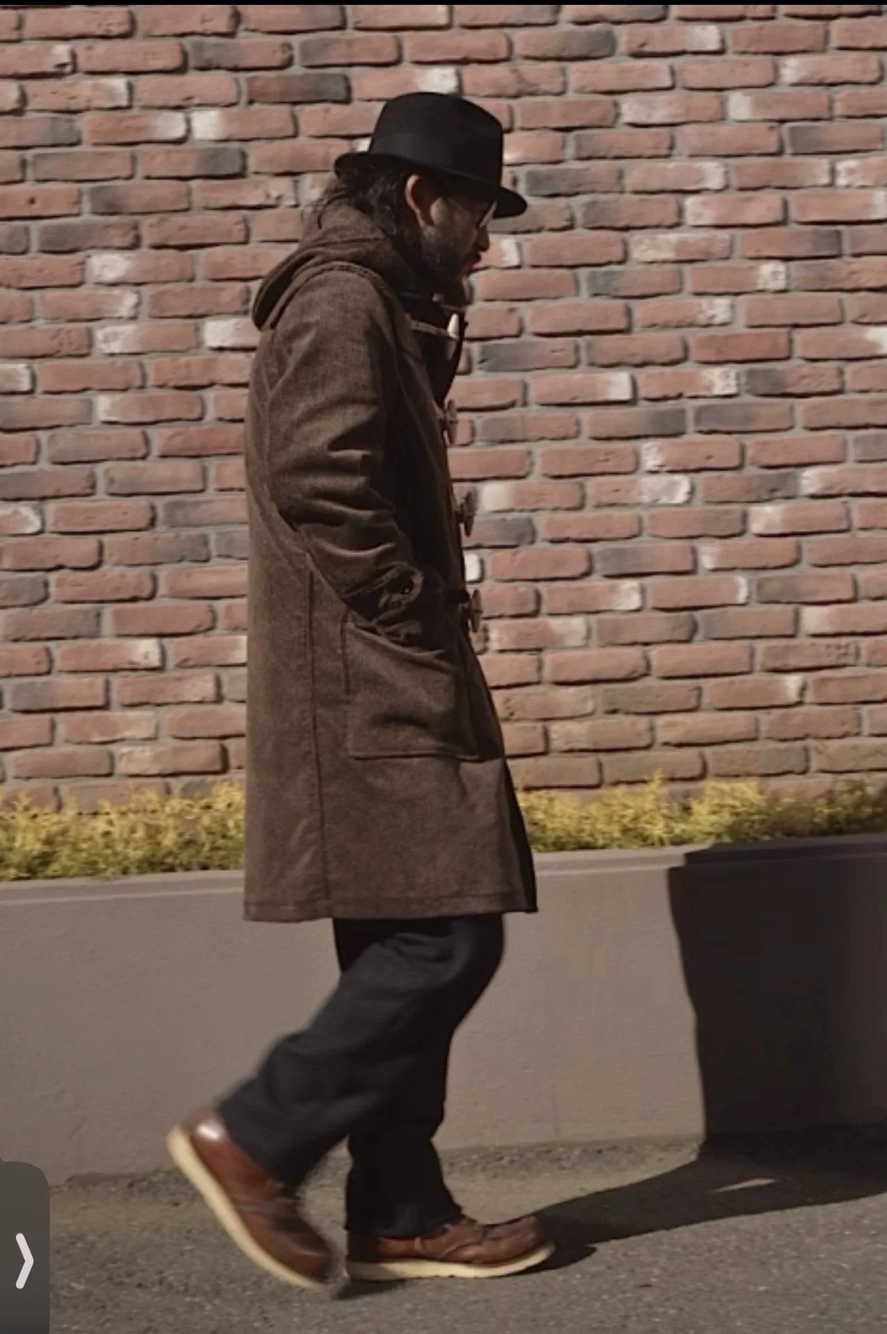 Freewheelers Snowflake Corduroy Duffel Coat — front