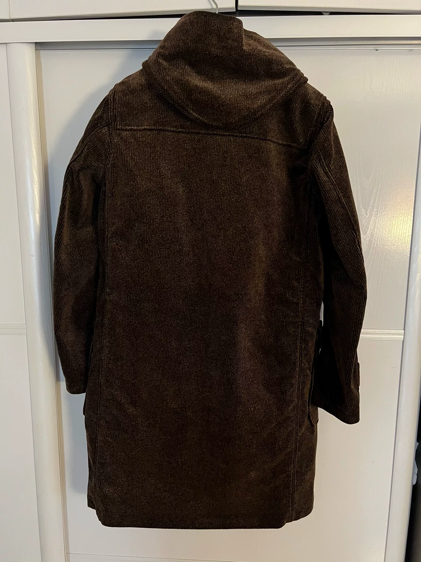 Freewheelers Snowflake Corduroy Duffel Coat — label
