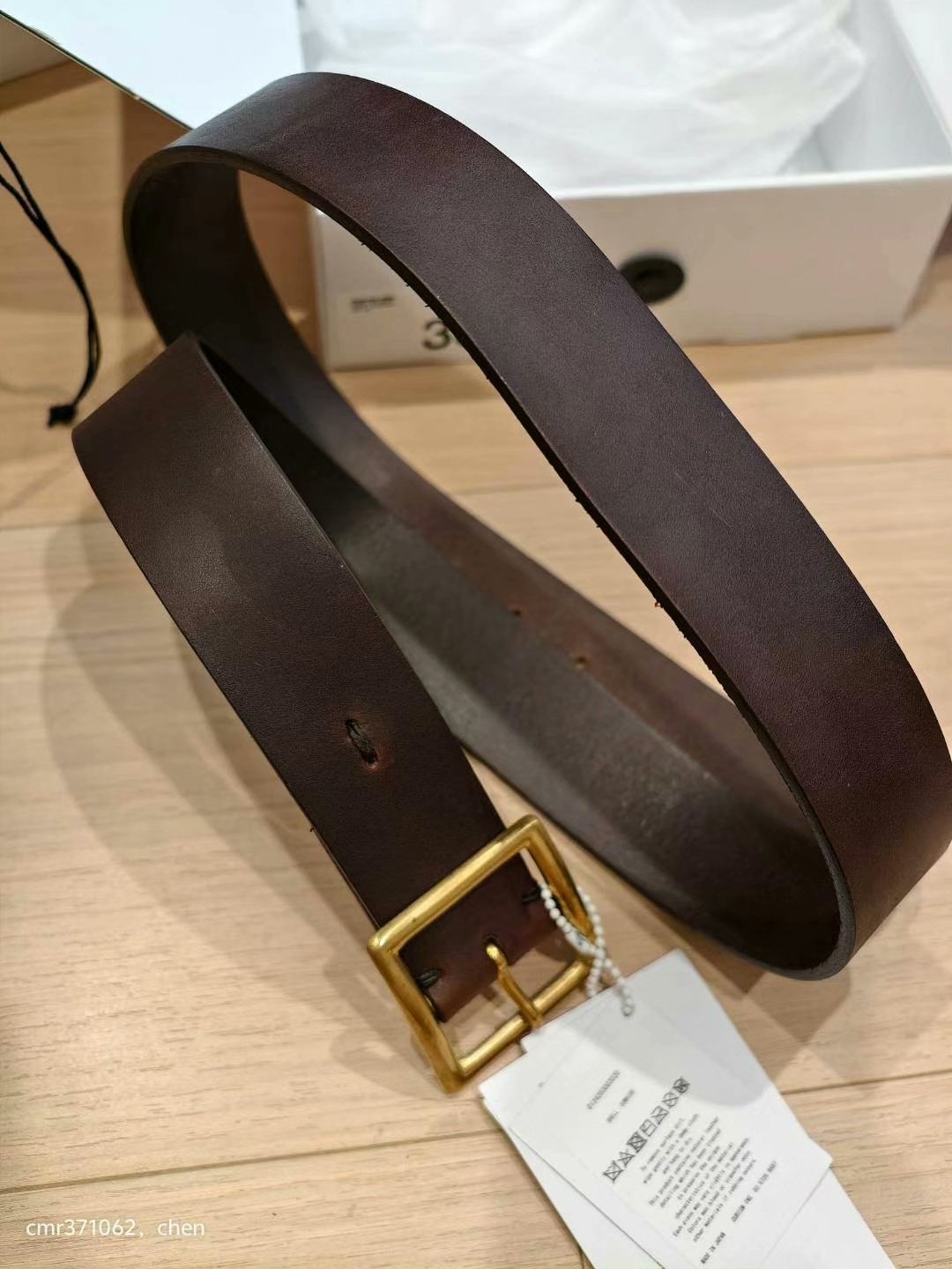 VISVIM 24AW PLAIN BELT 40MM — front