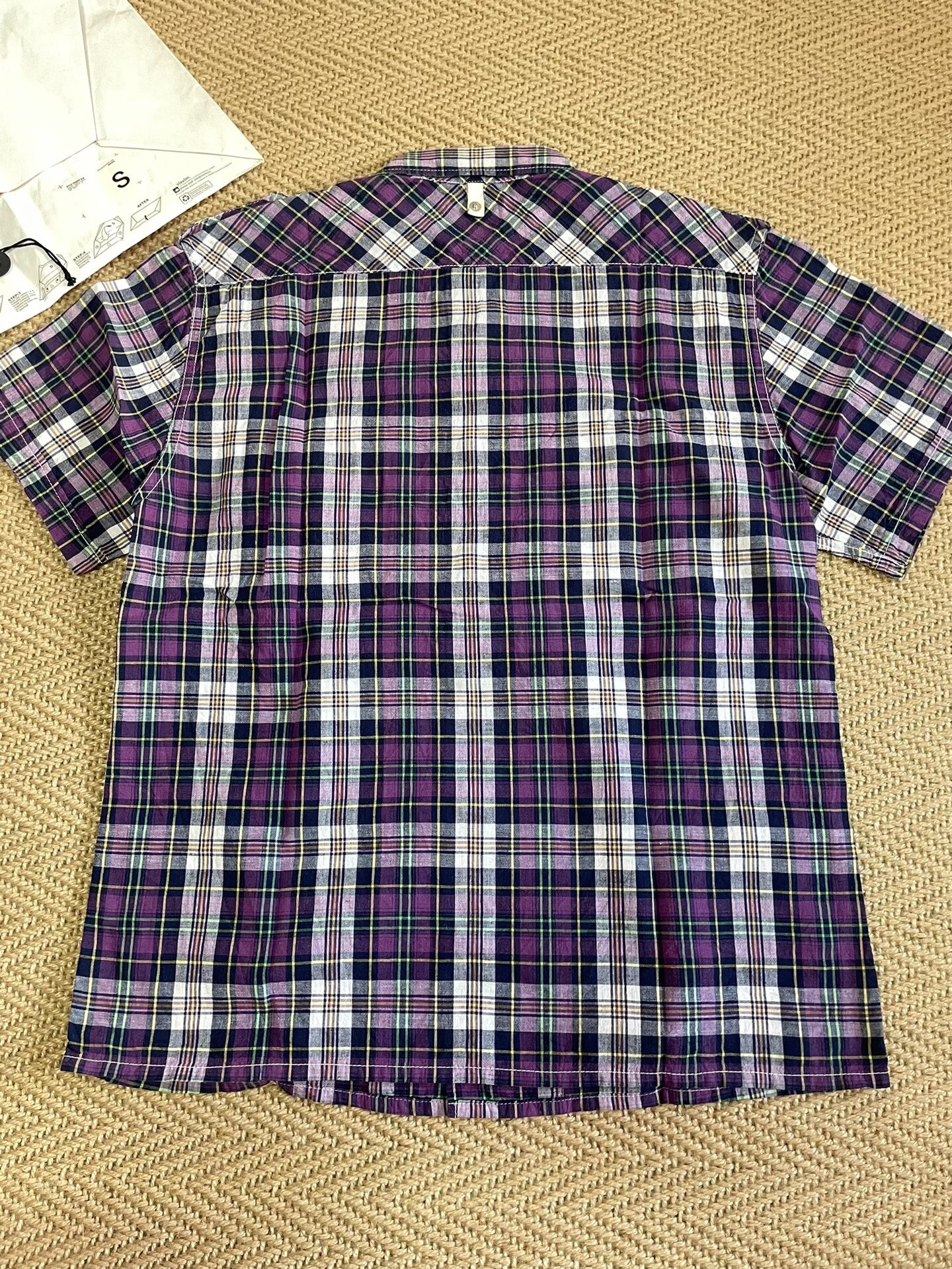 VISVIM PYLE CHECK Purple Plaid Shirt — front