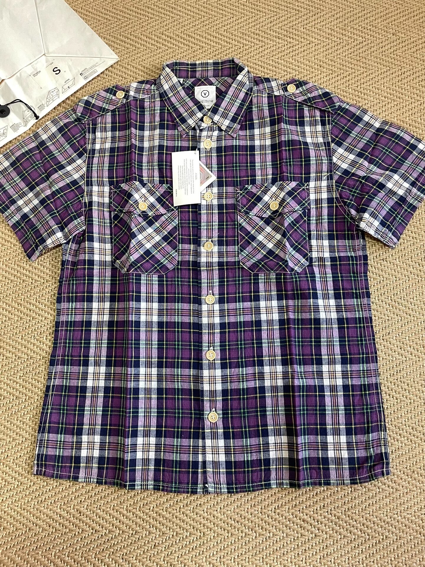 VISVIM PYLE CHECK Purple Plaid Shirt