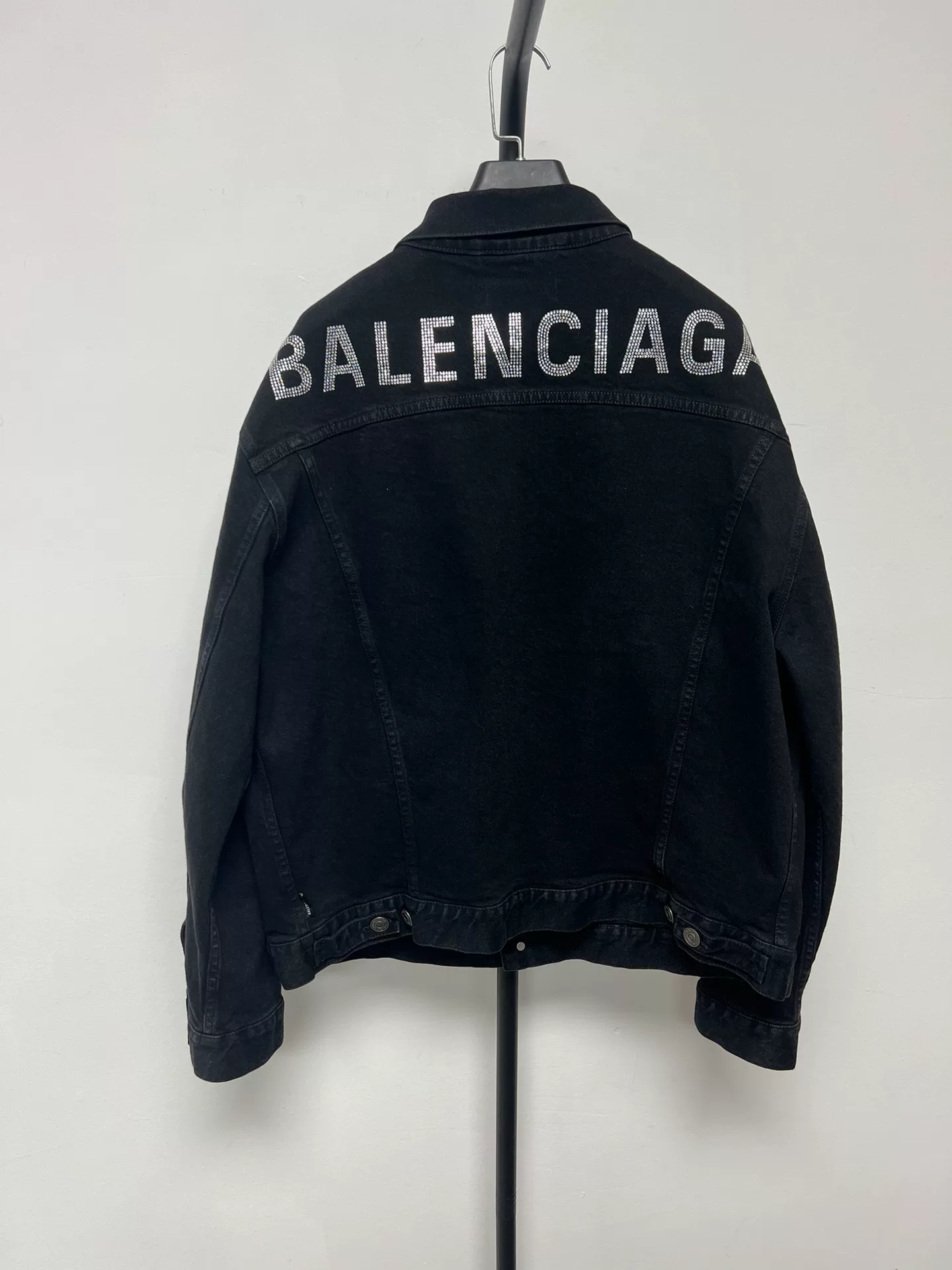 Balenciaga Rhinestone Logo Denim Jacket