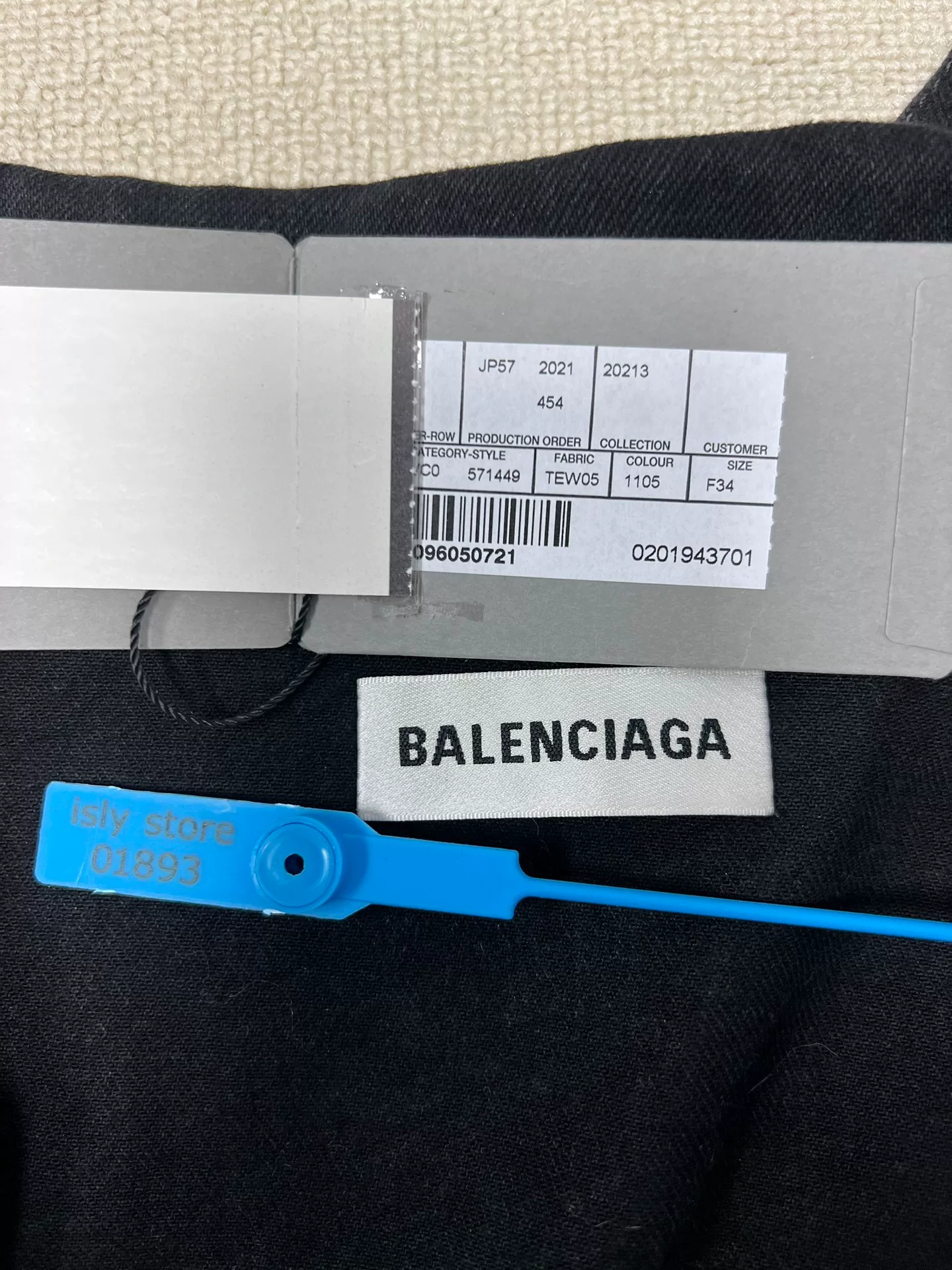 Balenciaga Rhinestone Logo Denim Jacket — back
