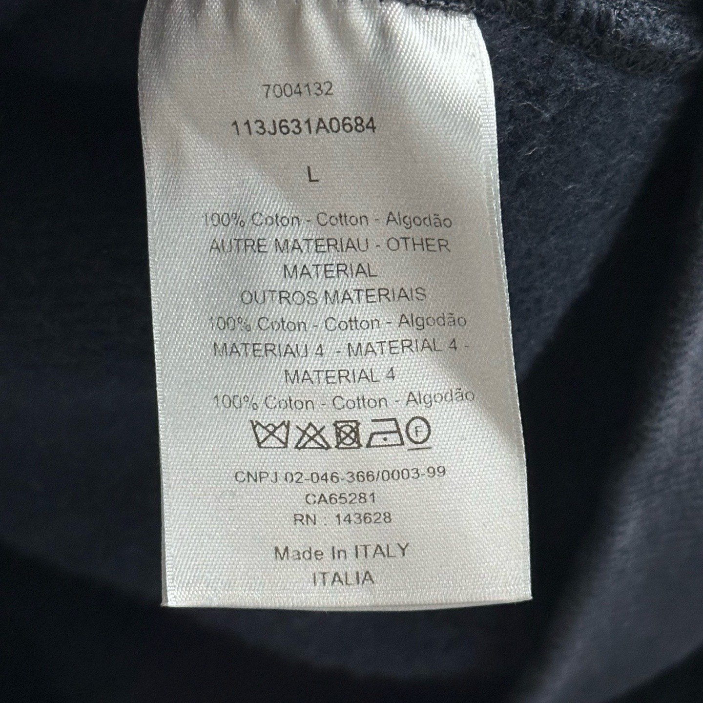 Dior All-Over Print Towel Hoodie — label