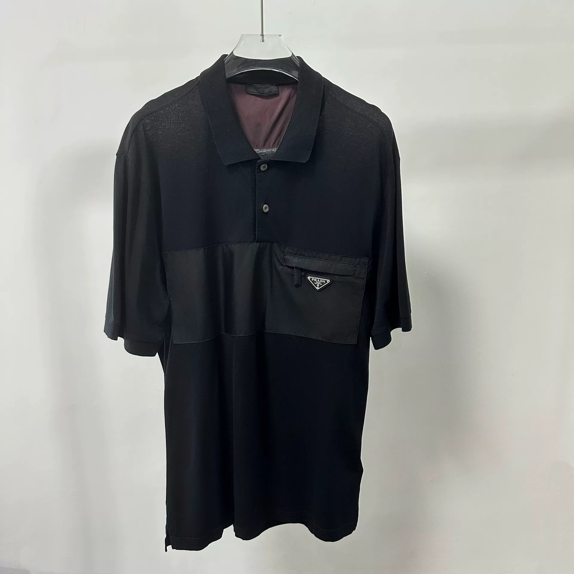 Prada Triangle Logo Chest Pocket Polo