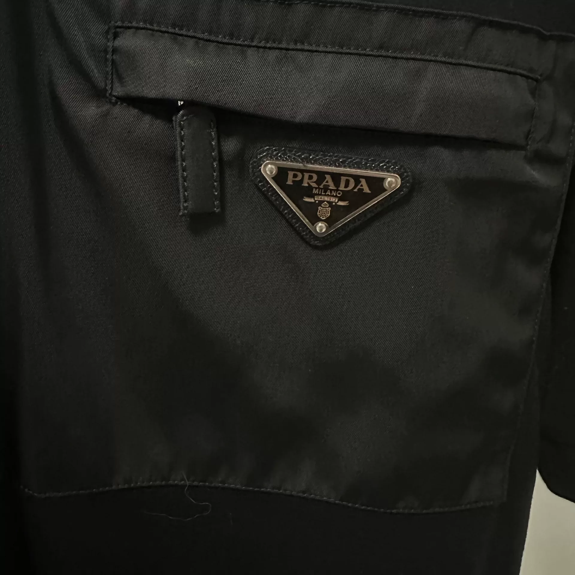 Prada Triangle Logo Chest Pocket Polo — front