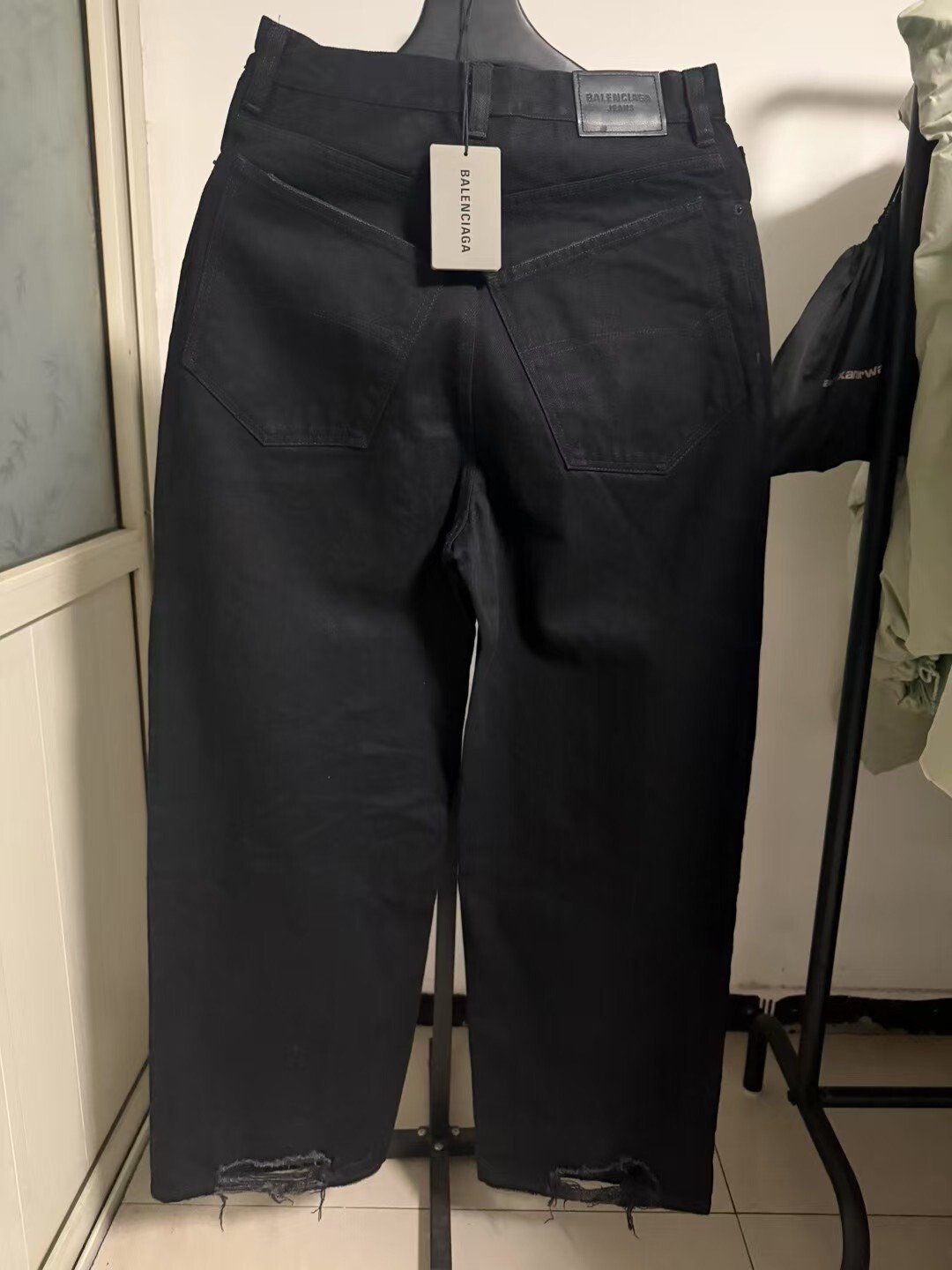 Balenciaga Baggy Black Distressed Wide-Leg Jeans