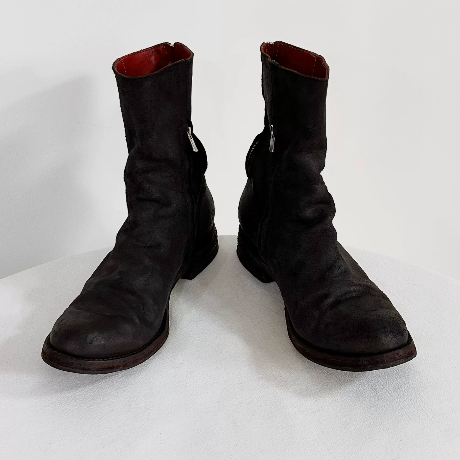 a1923 Double Zipper Oiled Horsehide Boots