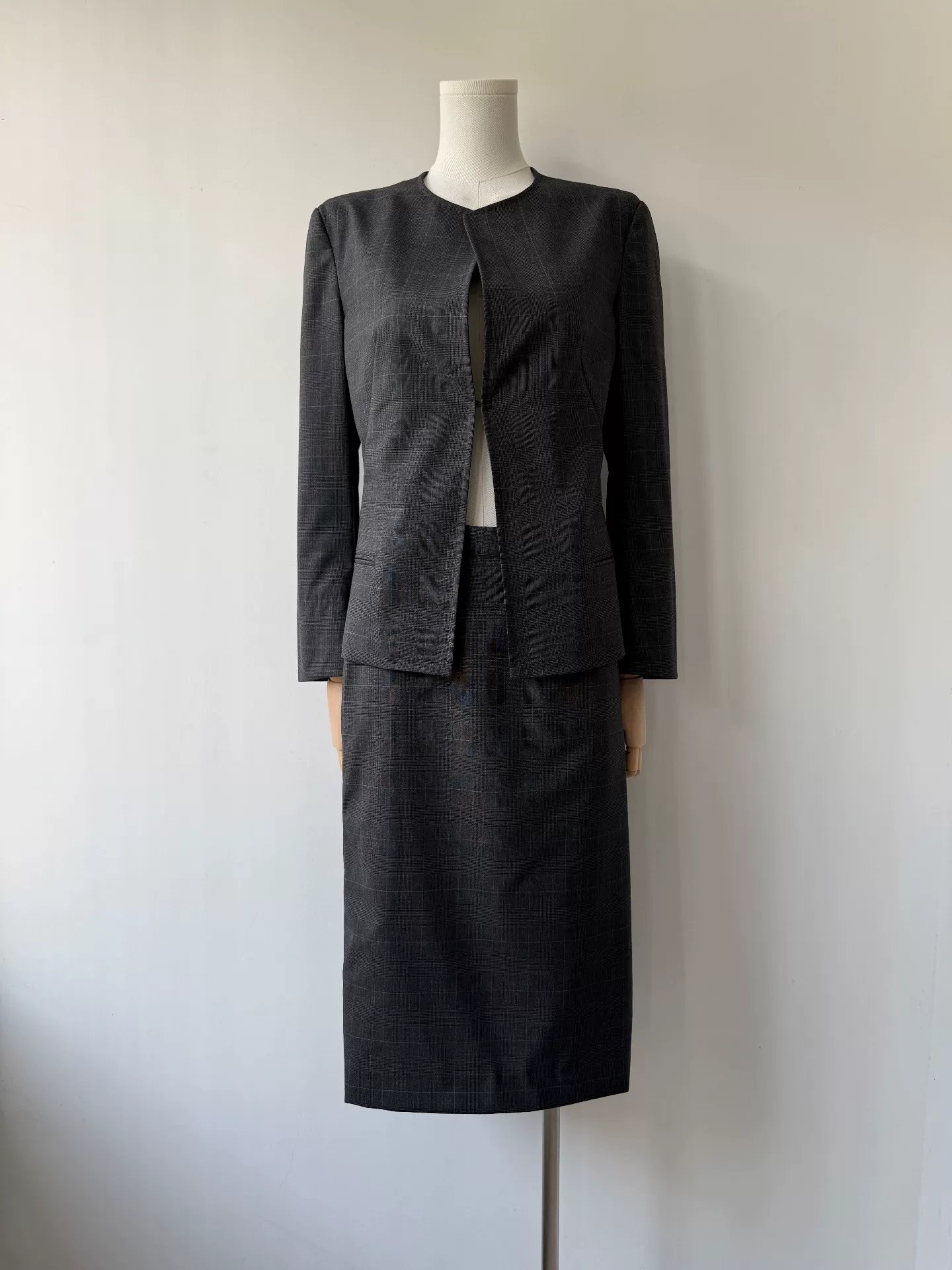 Yohji Yamamoto Y's 17AW Wool Plaid Suit — front