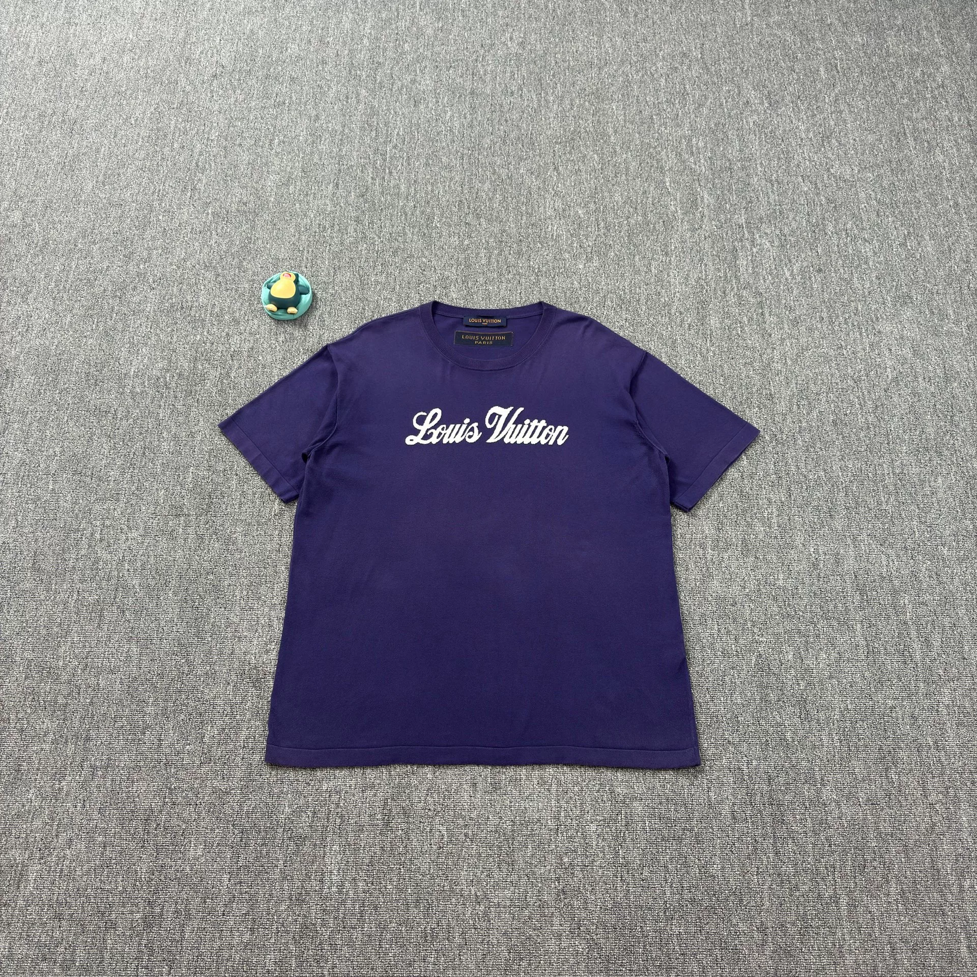 Louis Vuitton Purple Cursive Logo T-Shirt XL