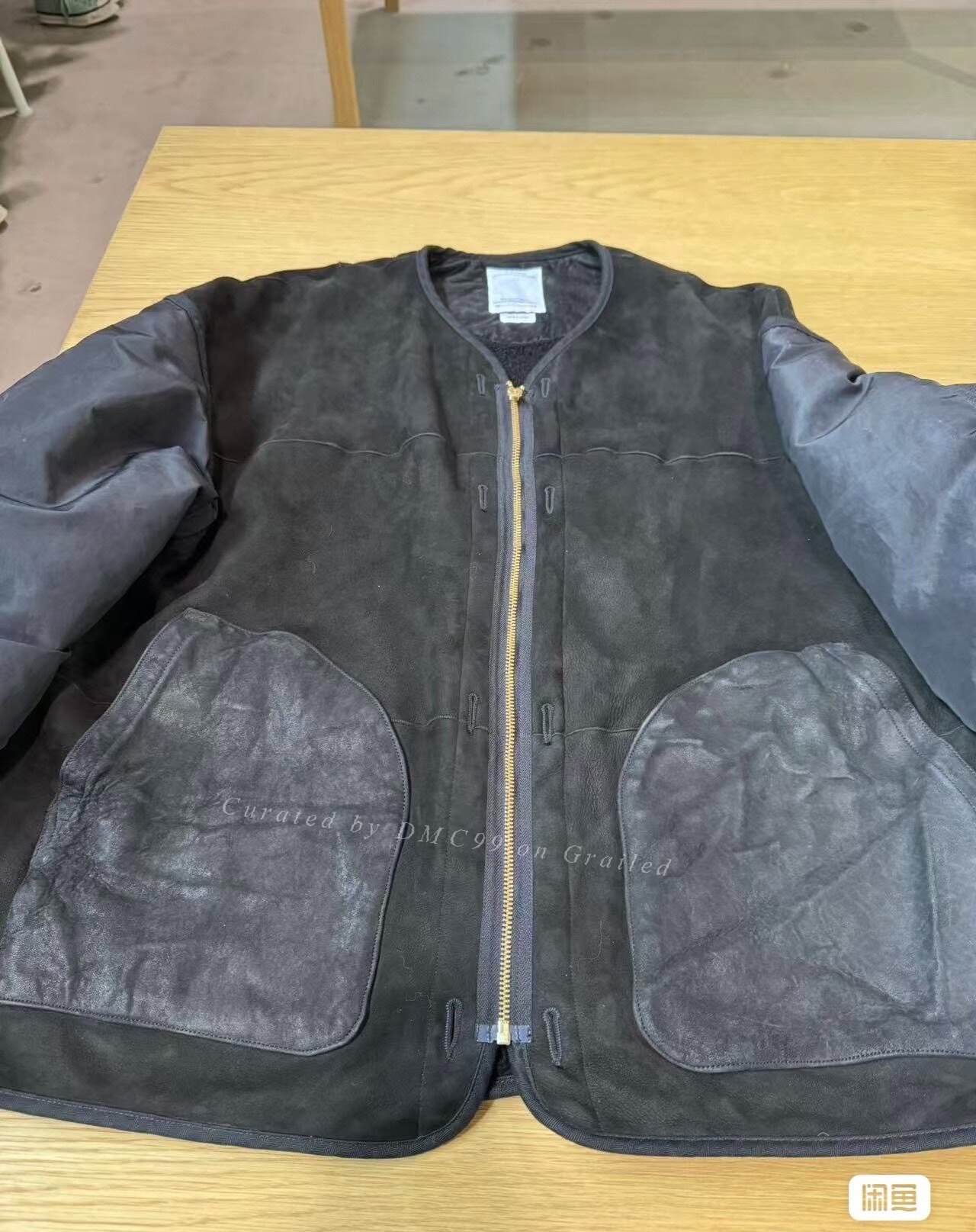 visvim iris jkt sheepskin FIL limited — label