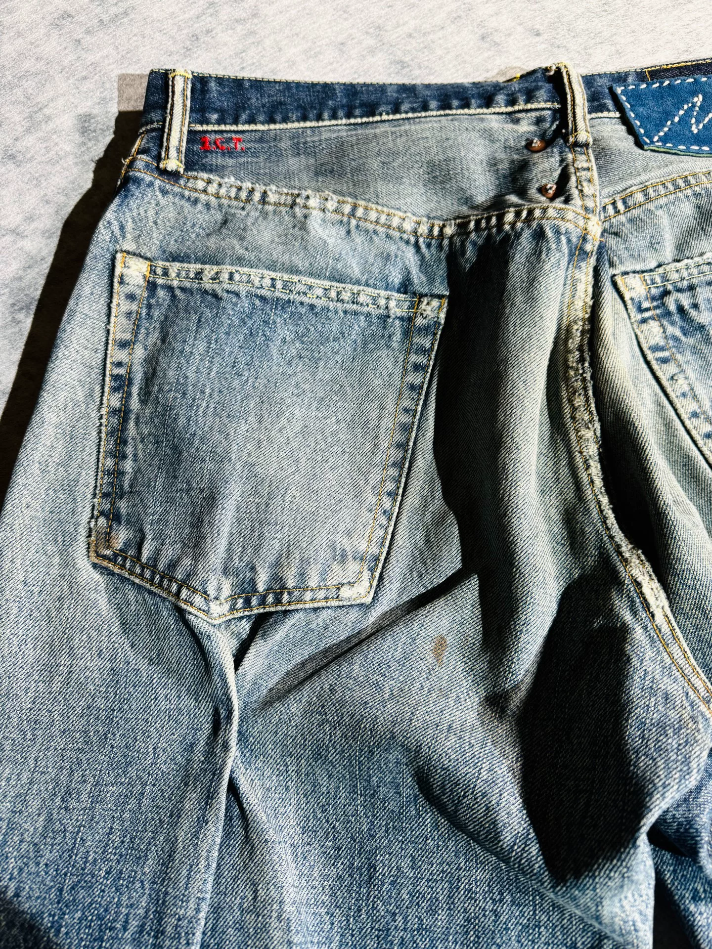 visvim Journeyman Tacked Crash 20AW ICT Jeans — label