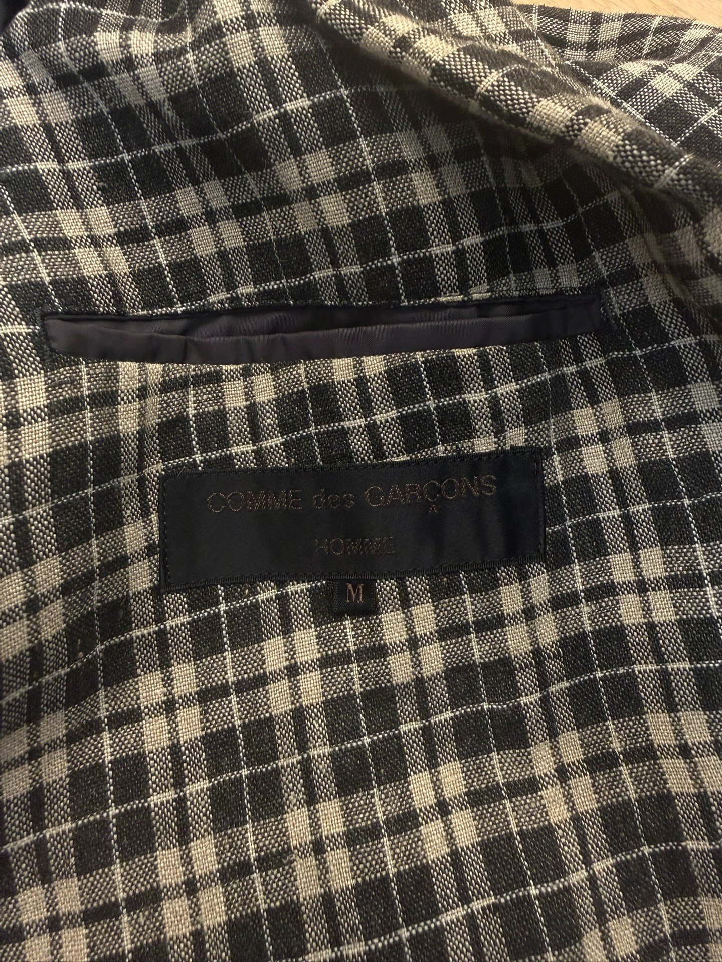 Comme des Garçons 80s Linen Padded Coat — label