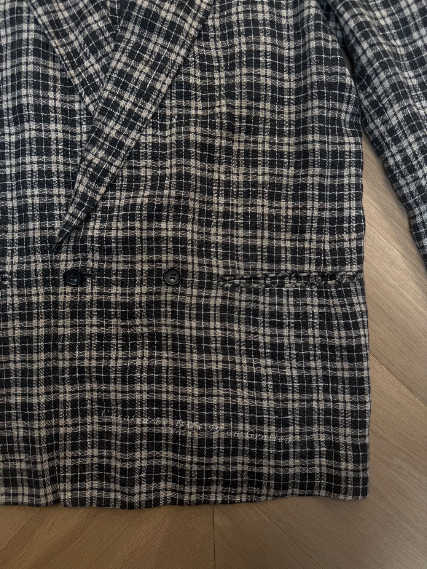 Comme des Garçons 80s Linen Padded Coat — detail