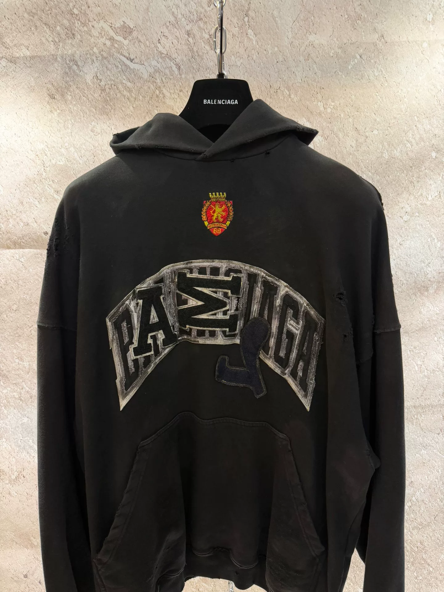 Balenciaga Manchester United Black Hoodie — front