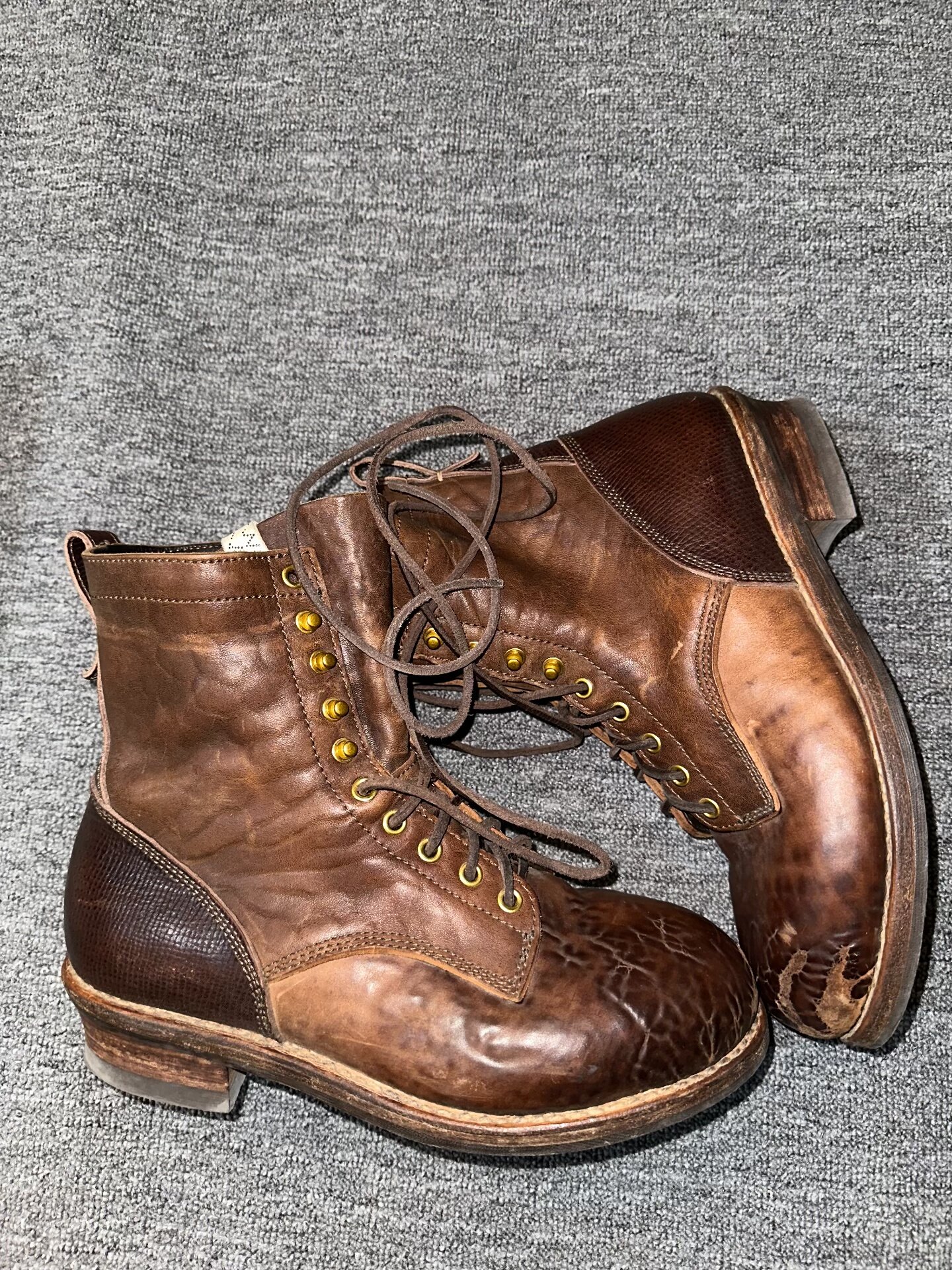 visvim poundmaker leather work boots — detail