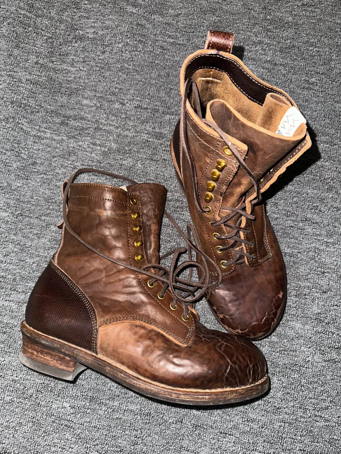 visvim poundmaker leather work boots — front
