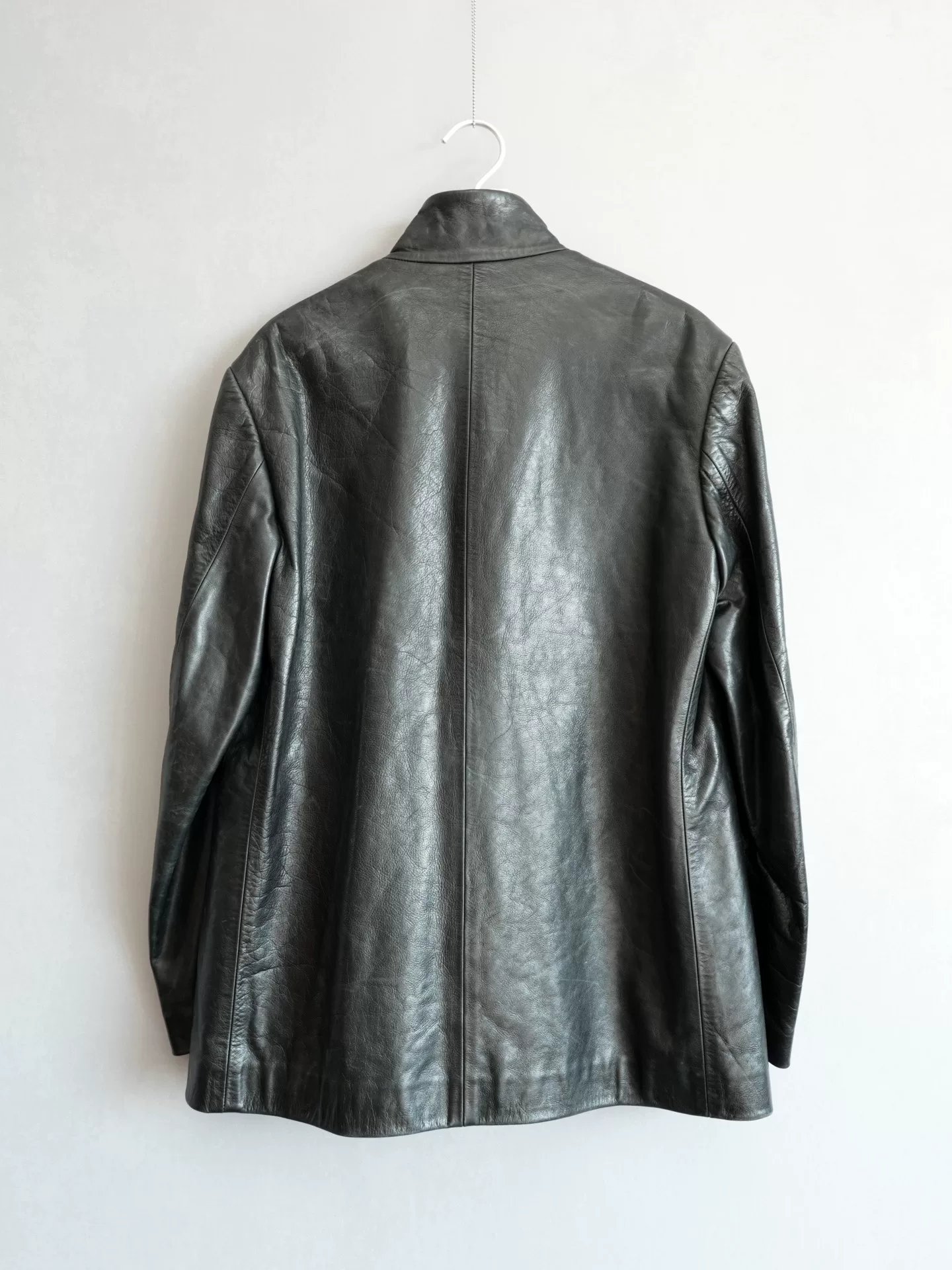 Yohji Yamamoto 00AW Snap Button Leather Jacket — back
