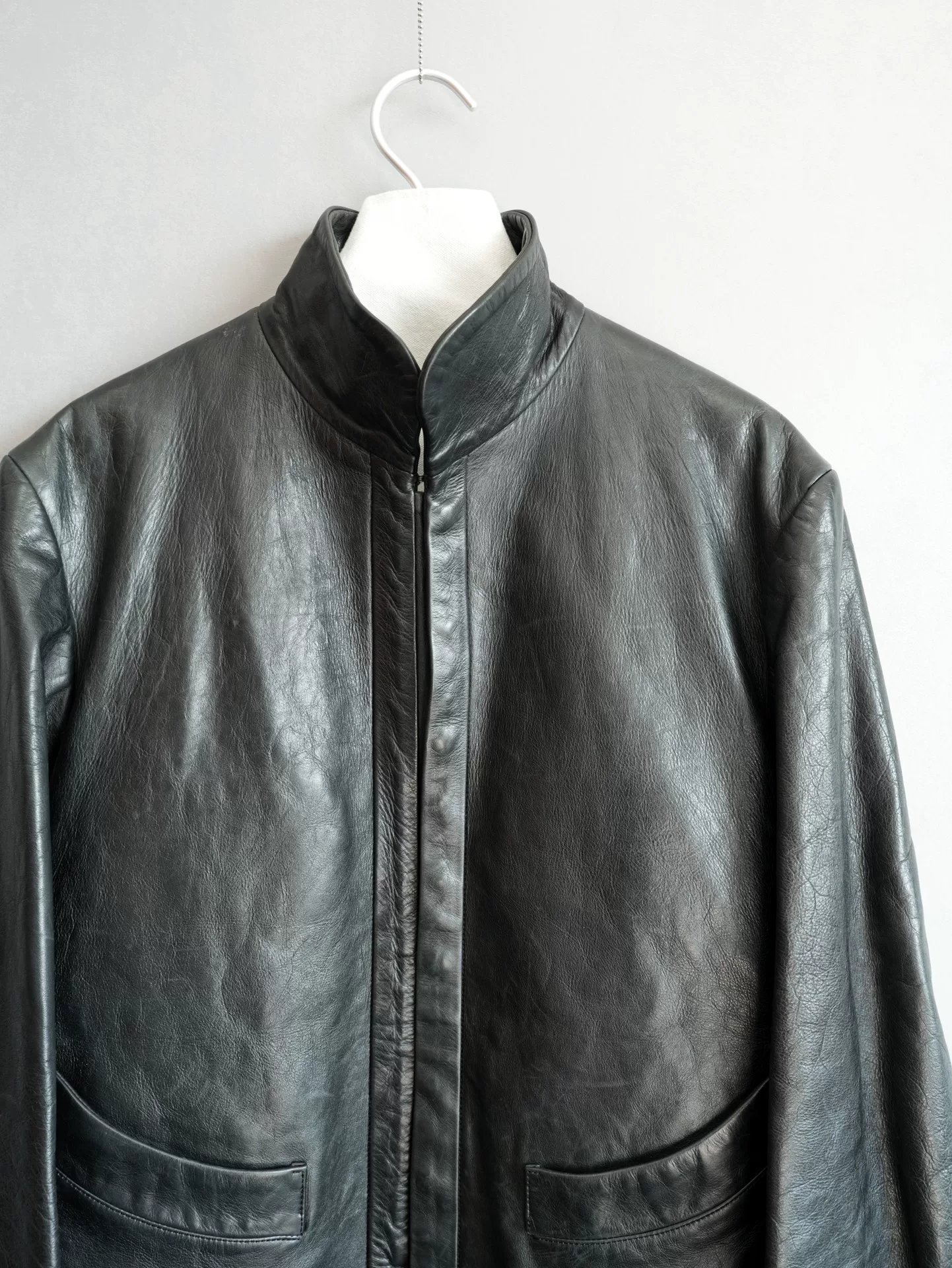 Yohji Yamamoto 00AW Snap Button Leather Jacket — label