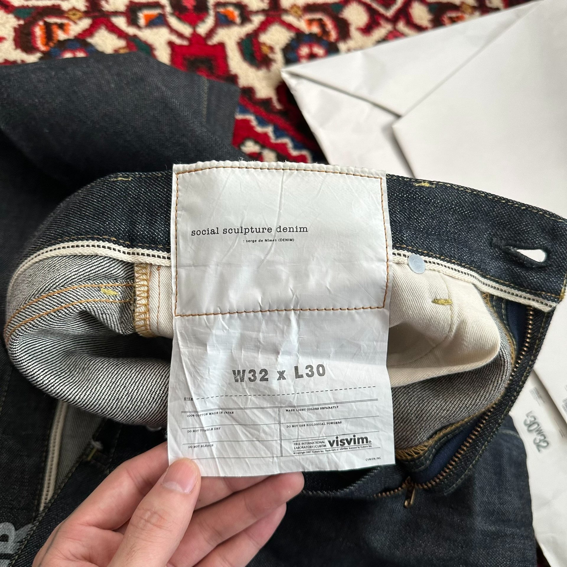 visvim 14AW 09R Black Raw Denim W32L30 — label