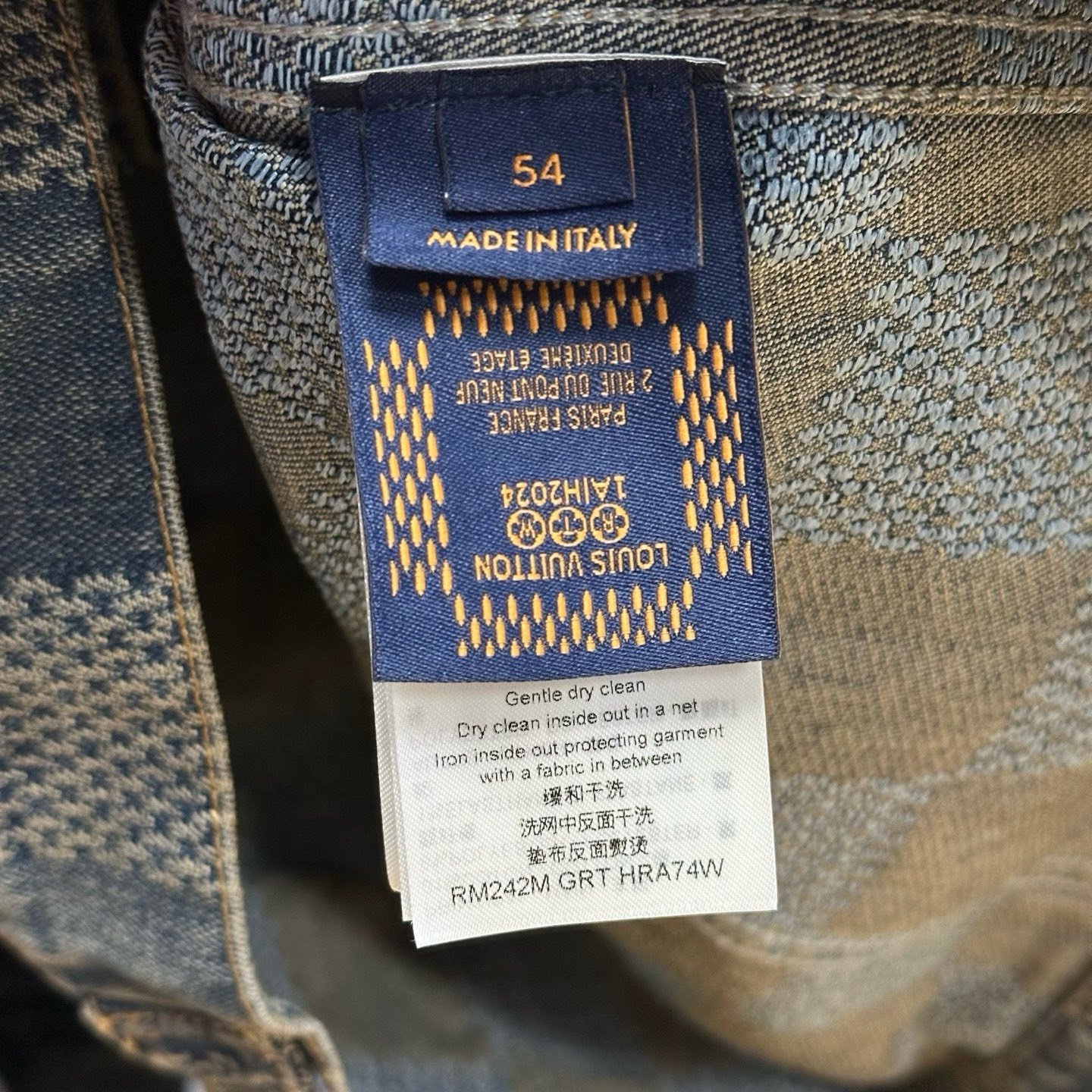 Louis Vuitton FW24 Checkerboard Denim Jacket — label