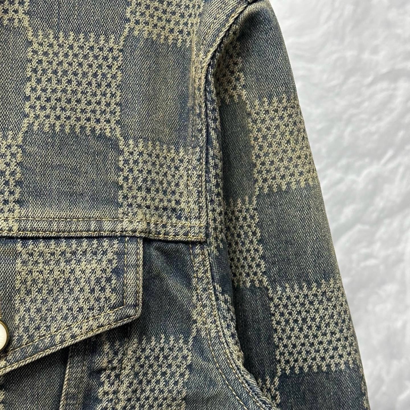 Louis Vuitton FW24 Checkerboard Denim Jacket — detail