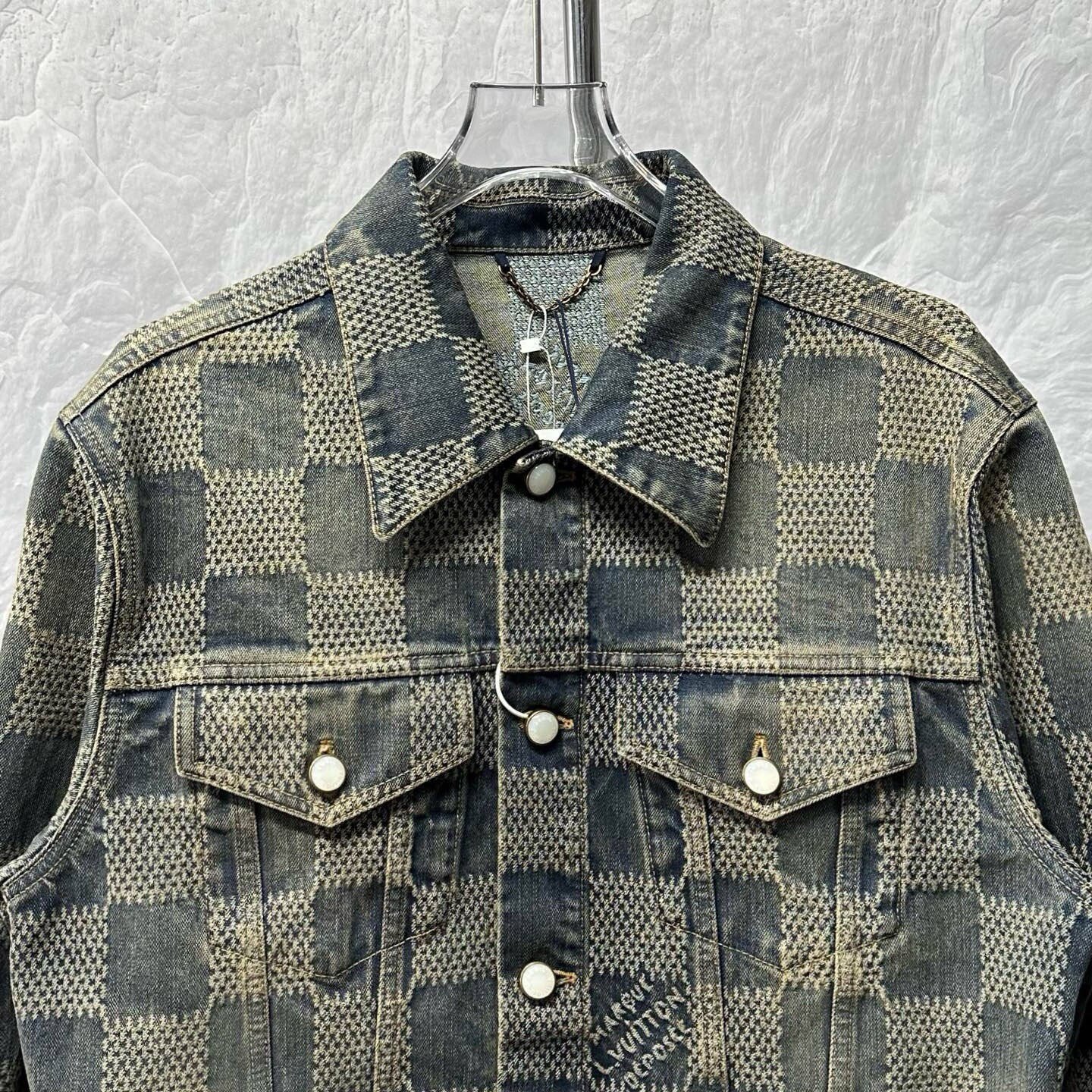Louis Vuitton FW24 Checkerboard Denim Jacket — front