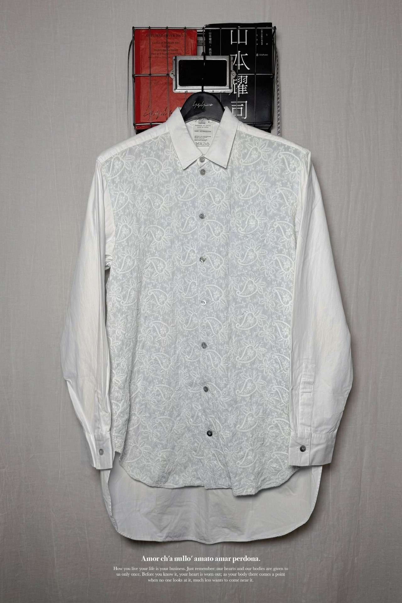 Yohji Yamamoto 94ss Paisley Embroidered Shirt — detail