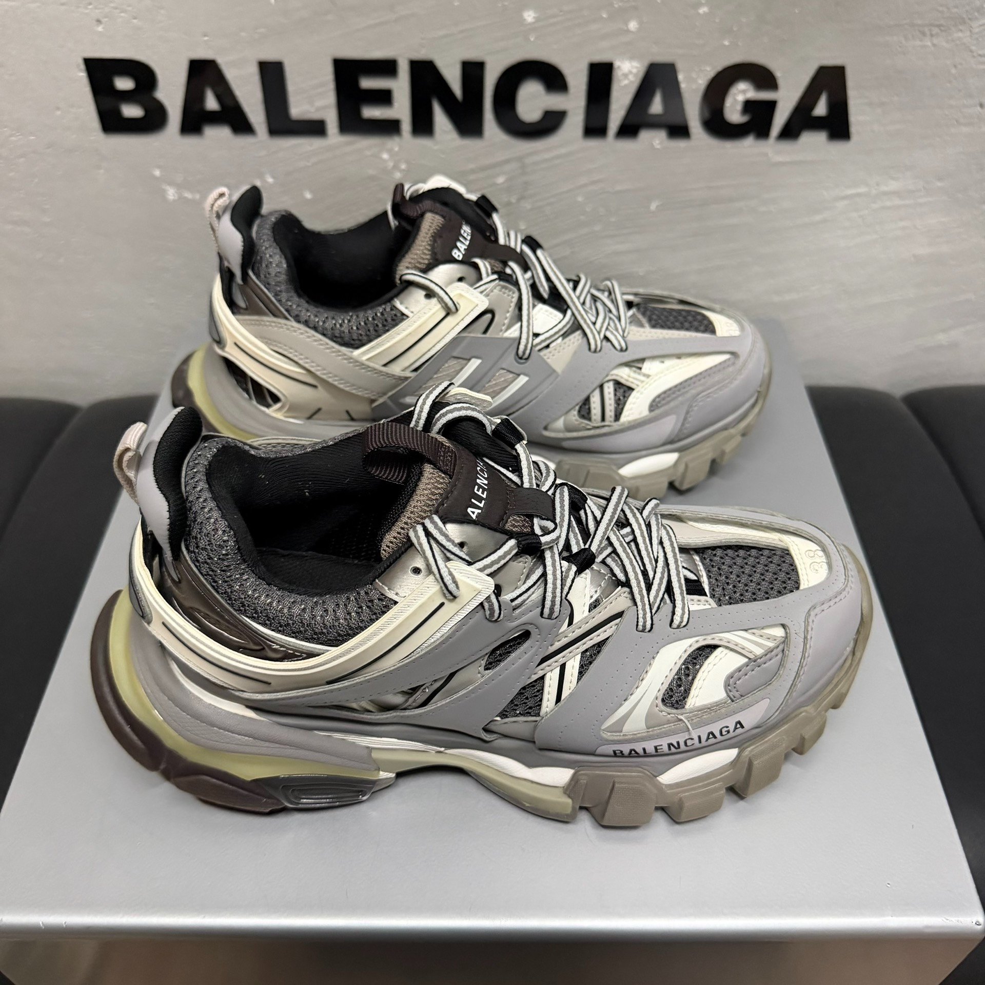 Balenciaga Track Dad Shoes Gray 38 — back