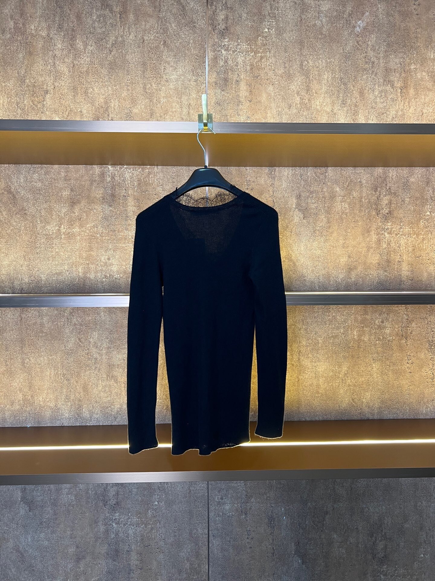Dior Lace Trim Cashmere Sweater — front