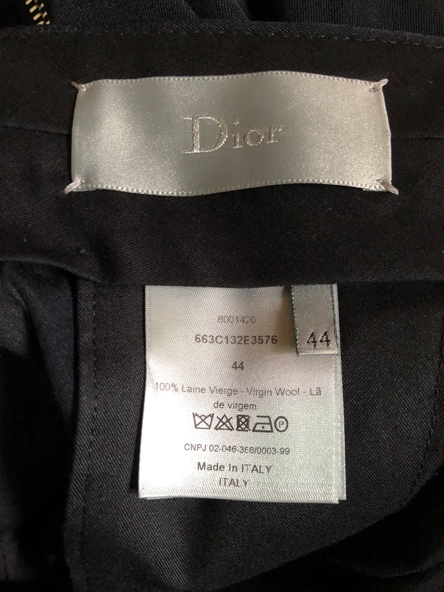 Dior Homme 6 Zip Wool Workwear Pants — detail