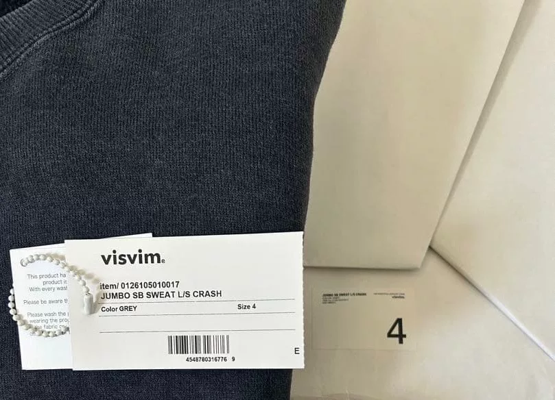 Visvim 26SS Jumbo Distressed Sweatshirt — label
