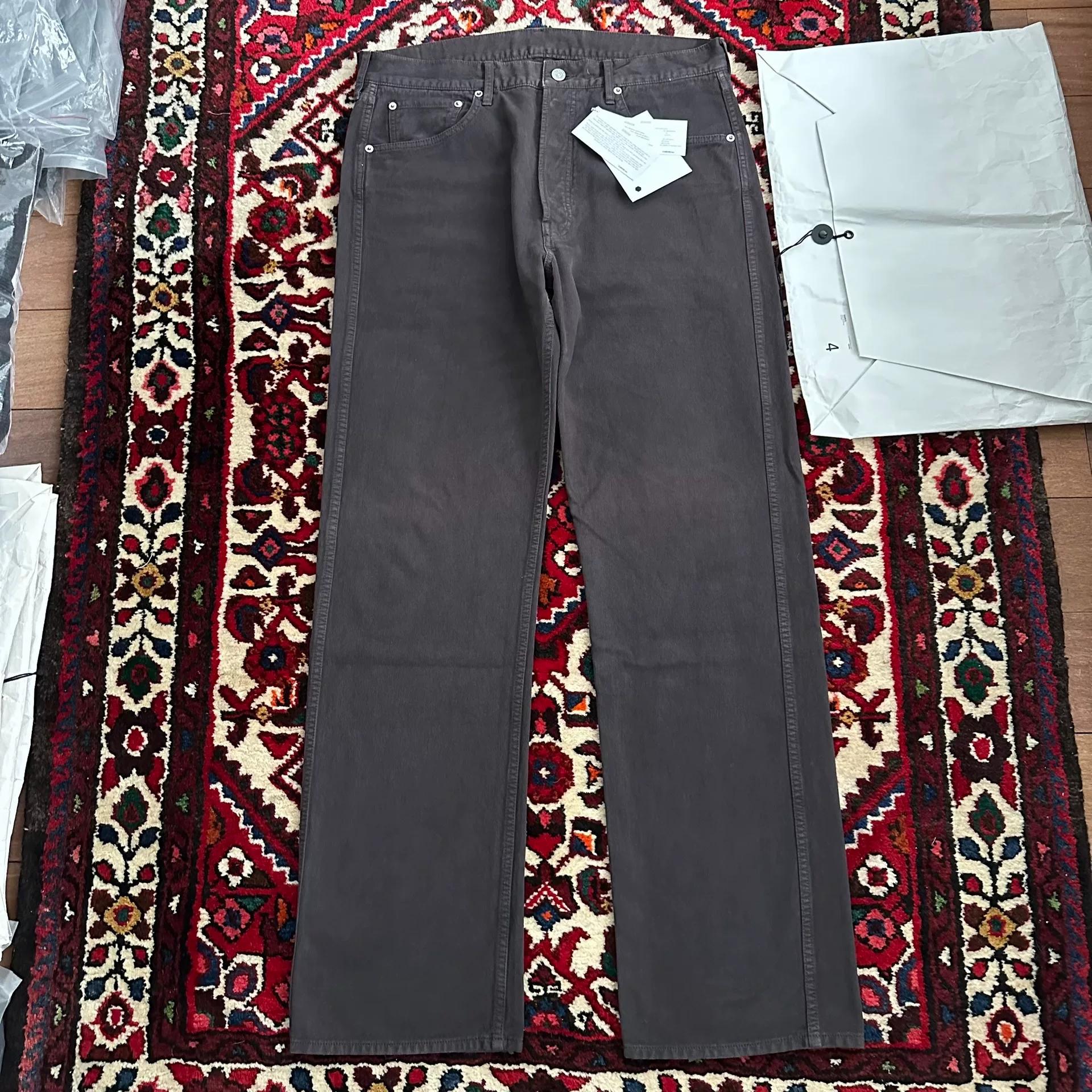 VISVIM FLUXUS 01 DMGD BLACK Pants — front