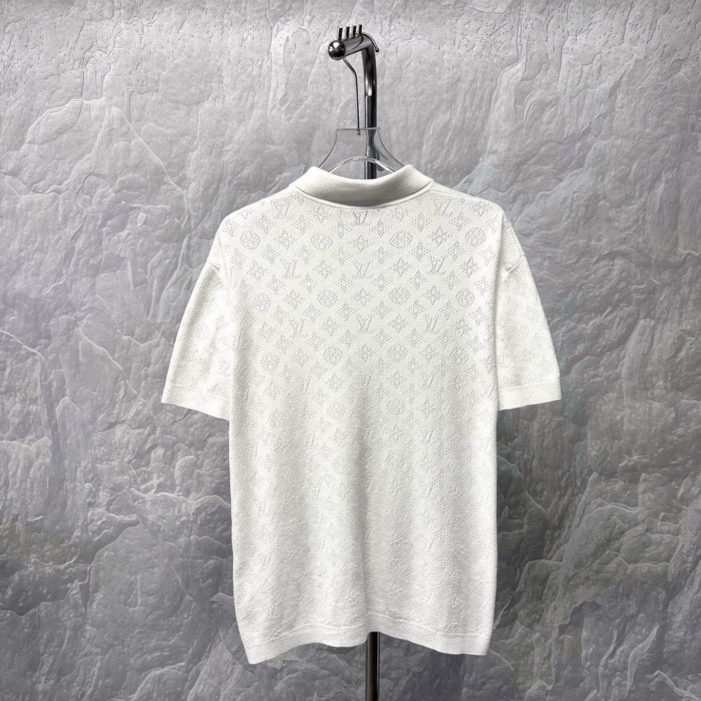 Louis Vuitton Hollow-Out Knit Short-Sleeve Shirt — back