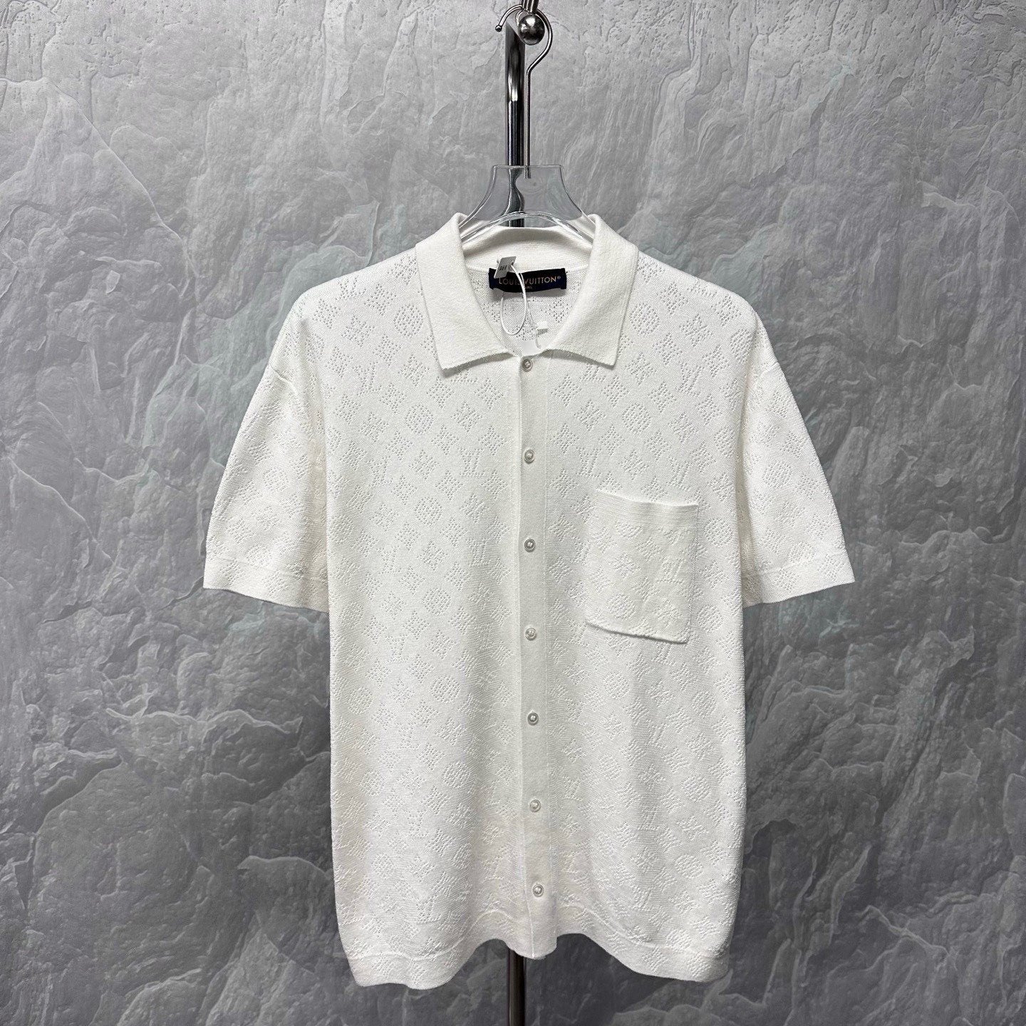 Louis Vuitton Hollow-Out Knit Short-Sleeve Shirt